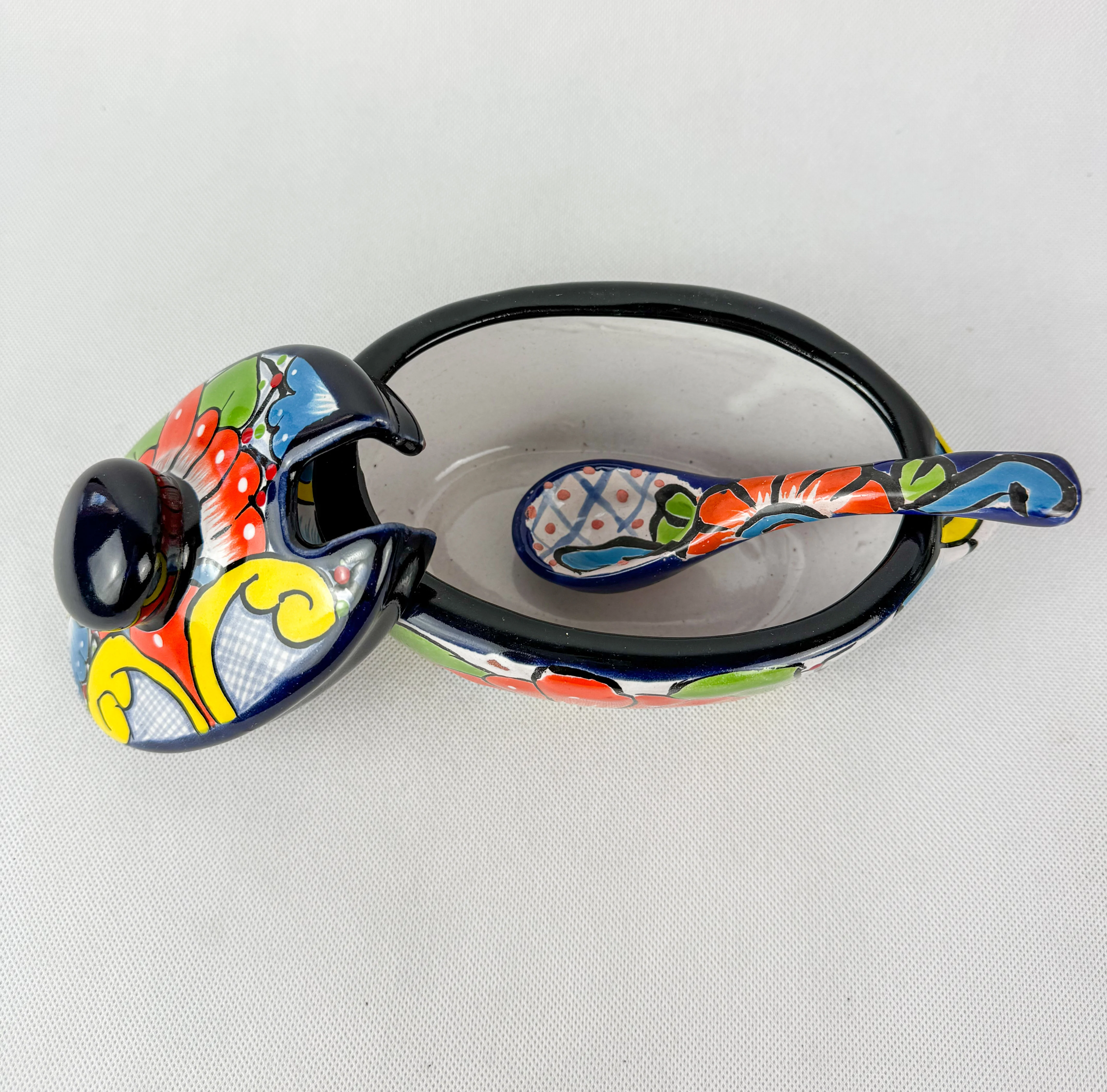 Talavera Bowl With Lid - Salsera Con Tapa Colorful - Image 5