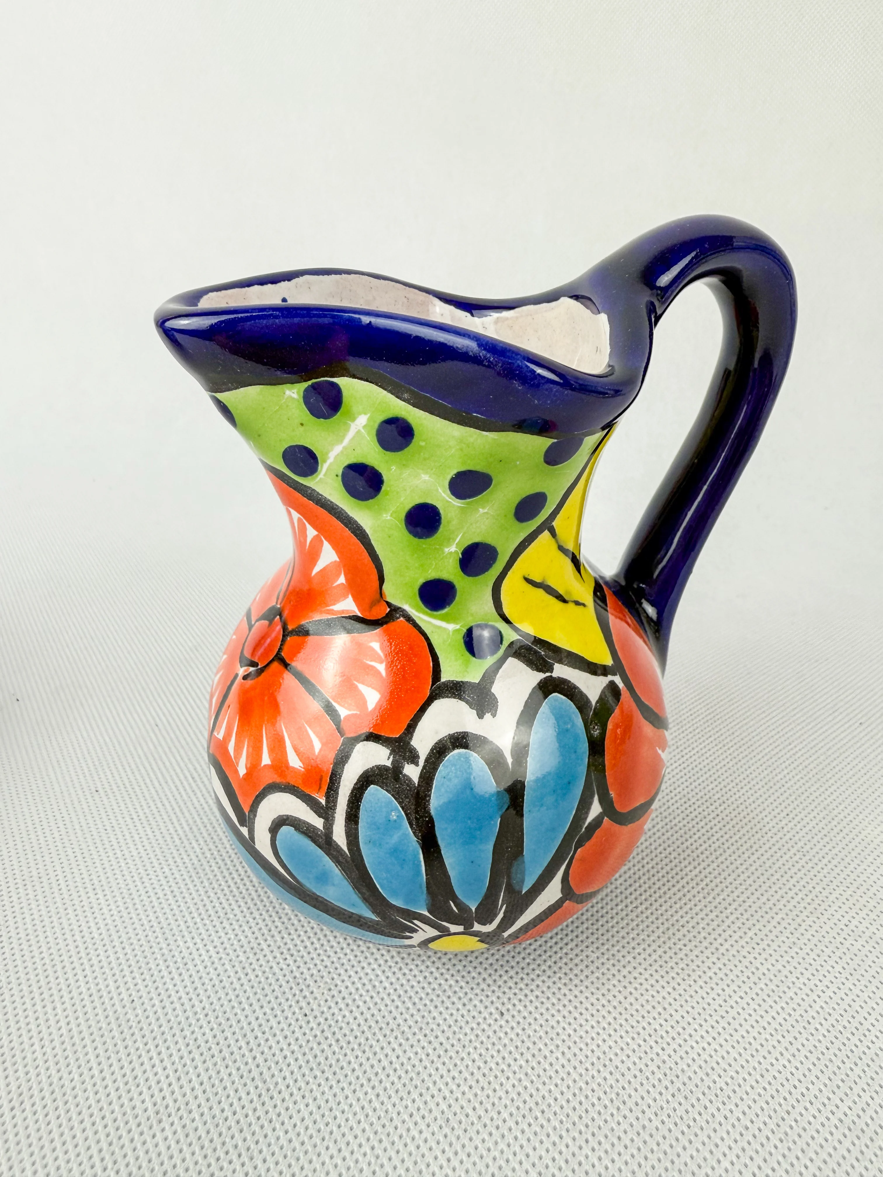 Mexican Talavera Coffee Sugar and Creamer Set With Serving Tray 3 Piece Set Colorful - Image 4