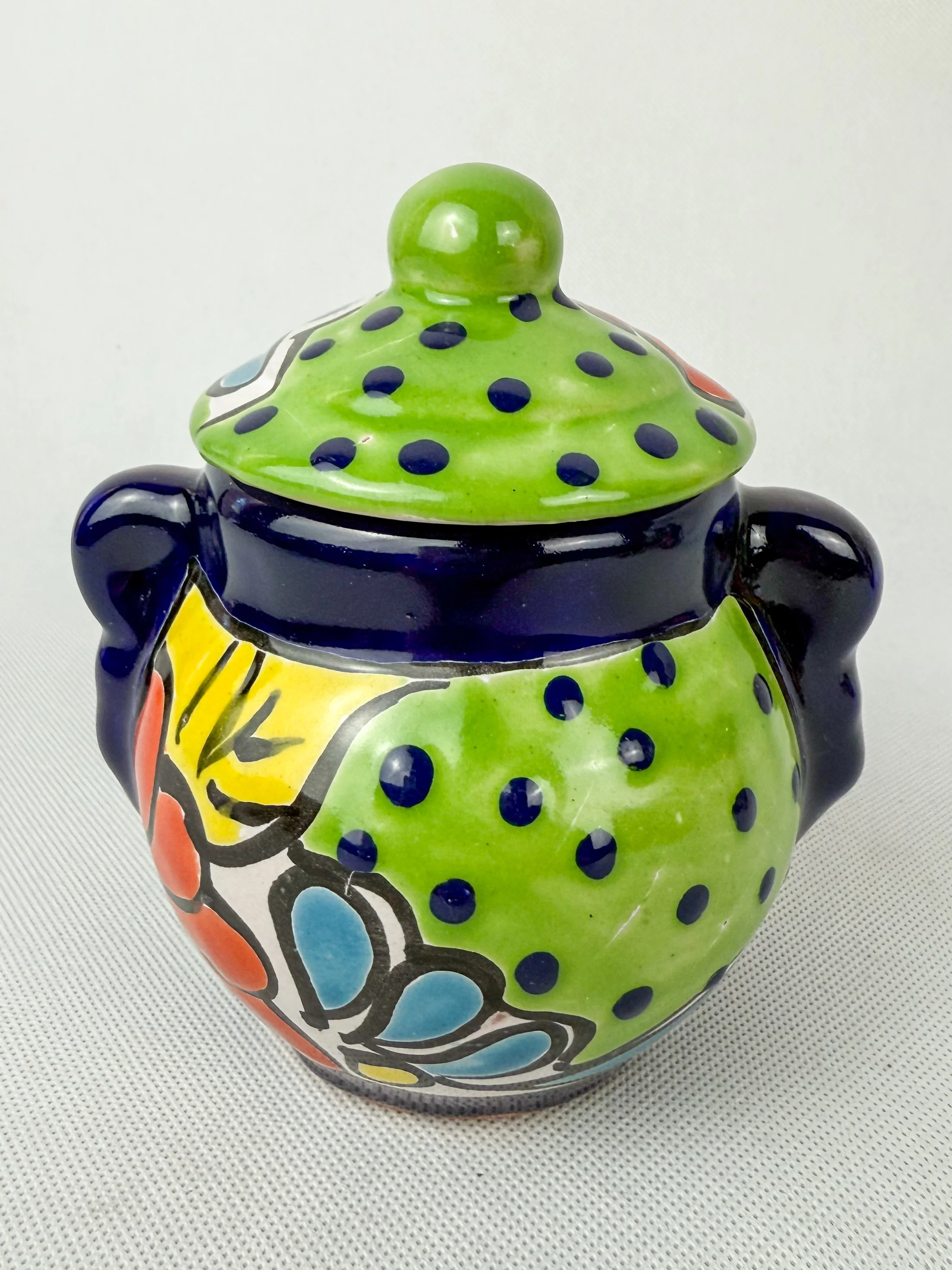 Mexican Talavera Coffee Sugar and Creamer Set With Serving Tray 3 Piece Set Colorful - Image 6