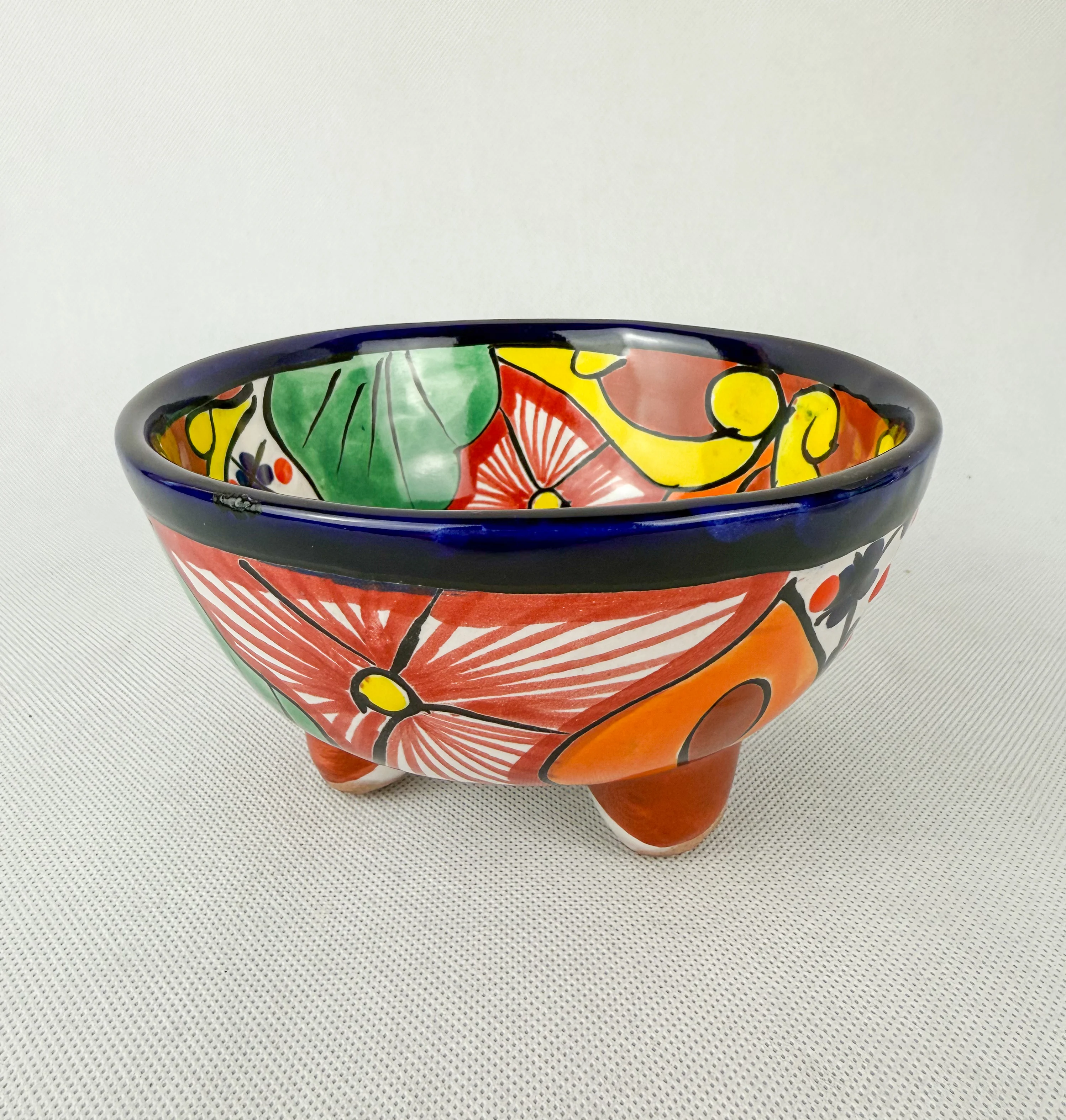 Mexican Talavera Molcajete Salsa Bowl Colorful - Image 3