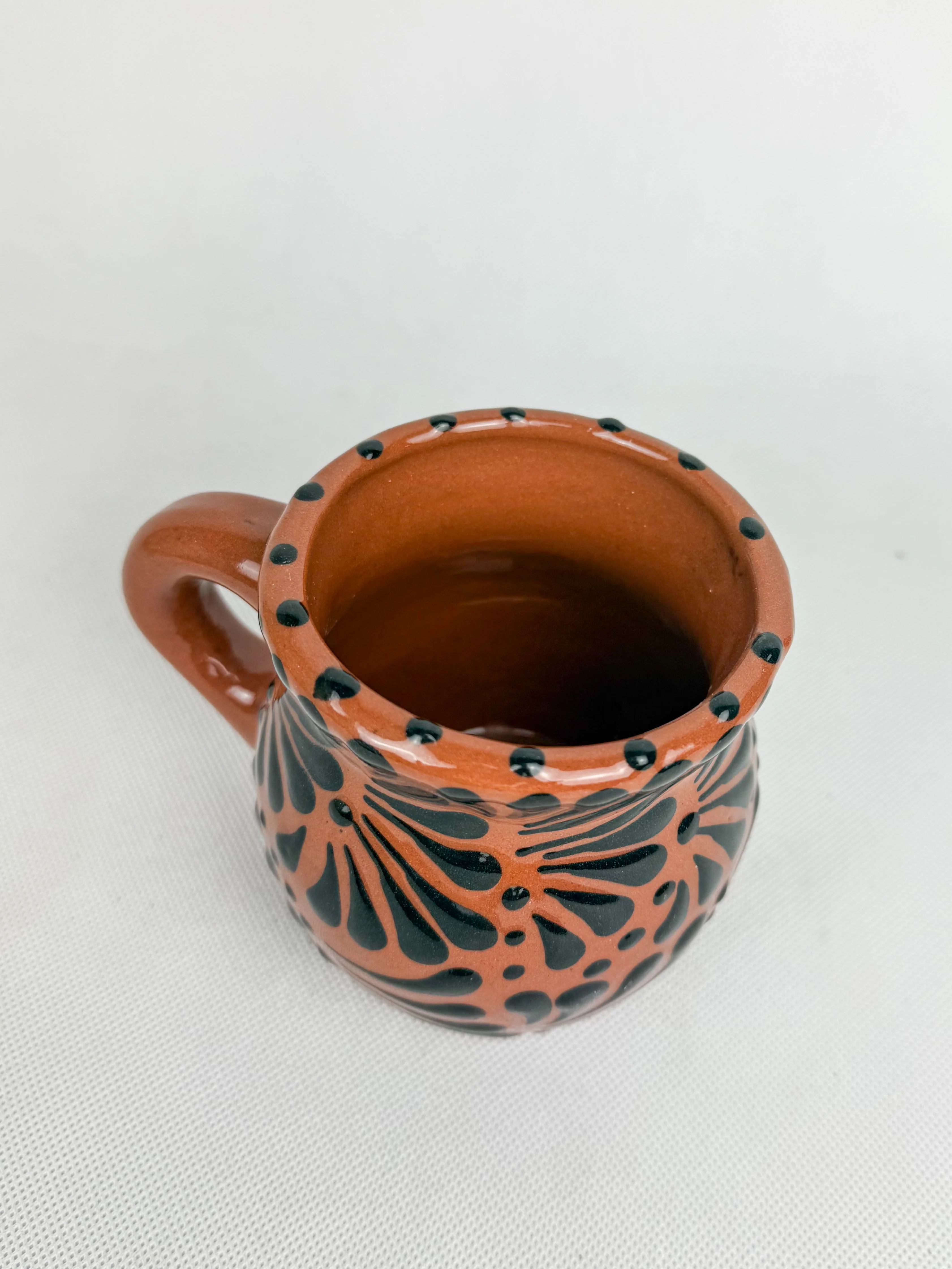 Mexican Talavera Style Mug Set Brown- Jarritos Tazas Engobe Cafe - Image 4
