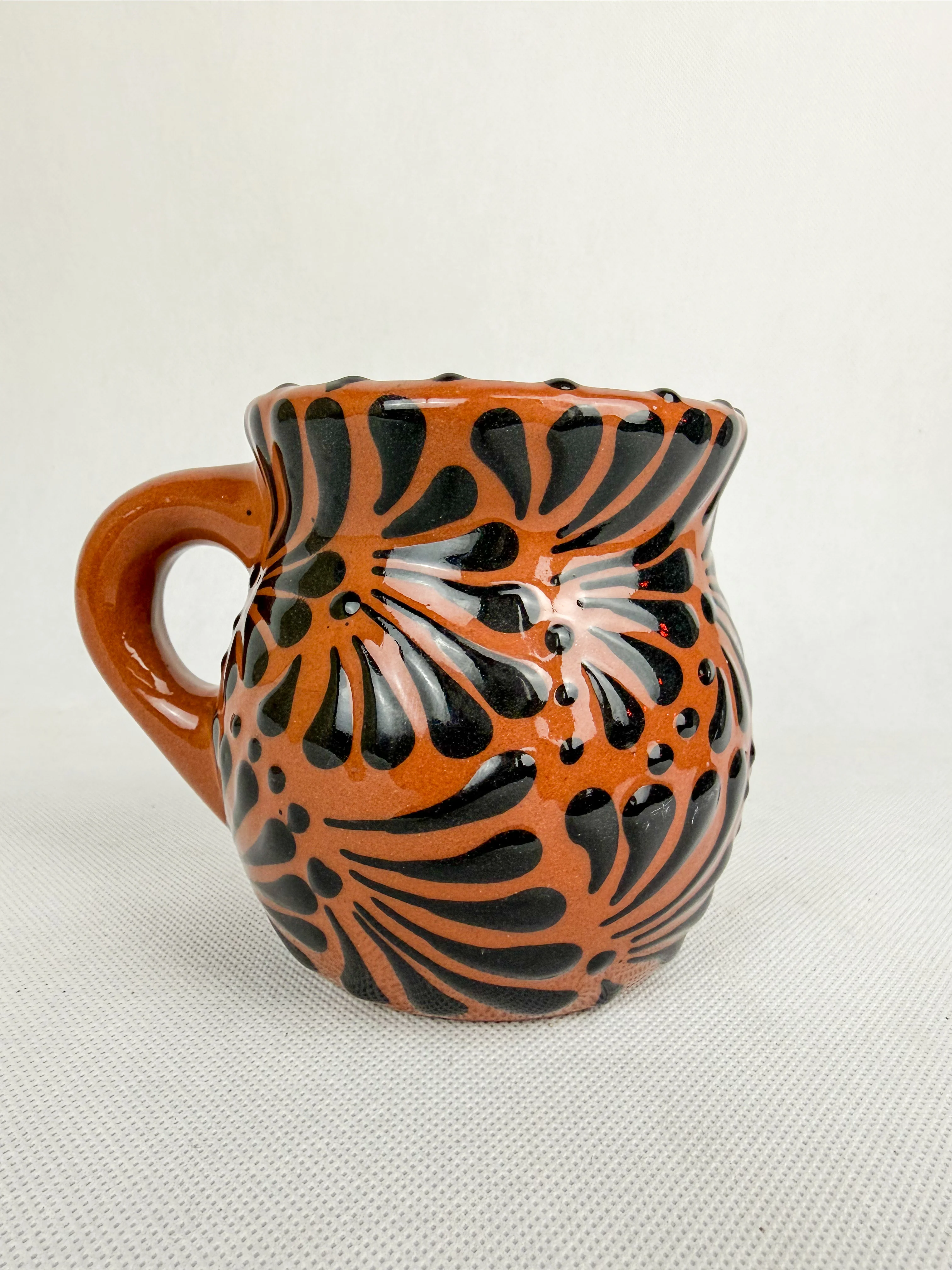 Mexican Talavera Style Mug Set Brown- Jarritos Tazas Engobe Cafe - Image 5