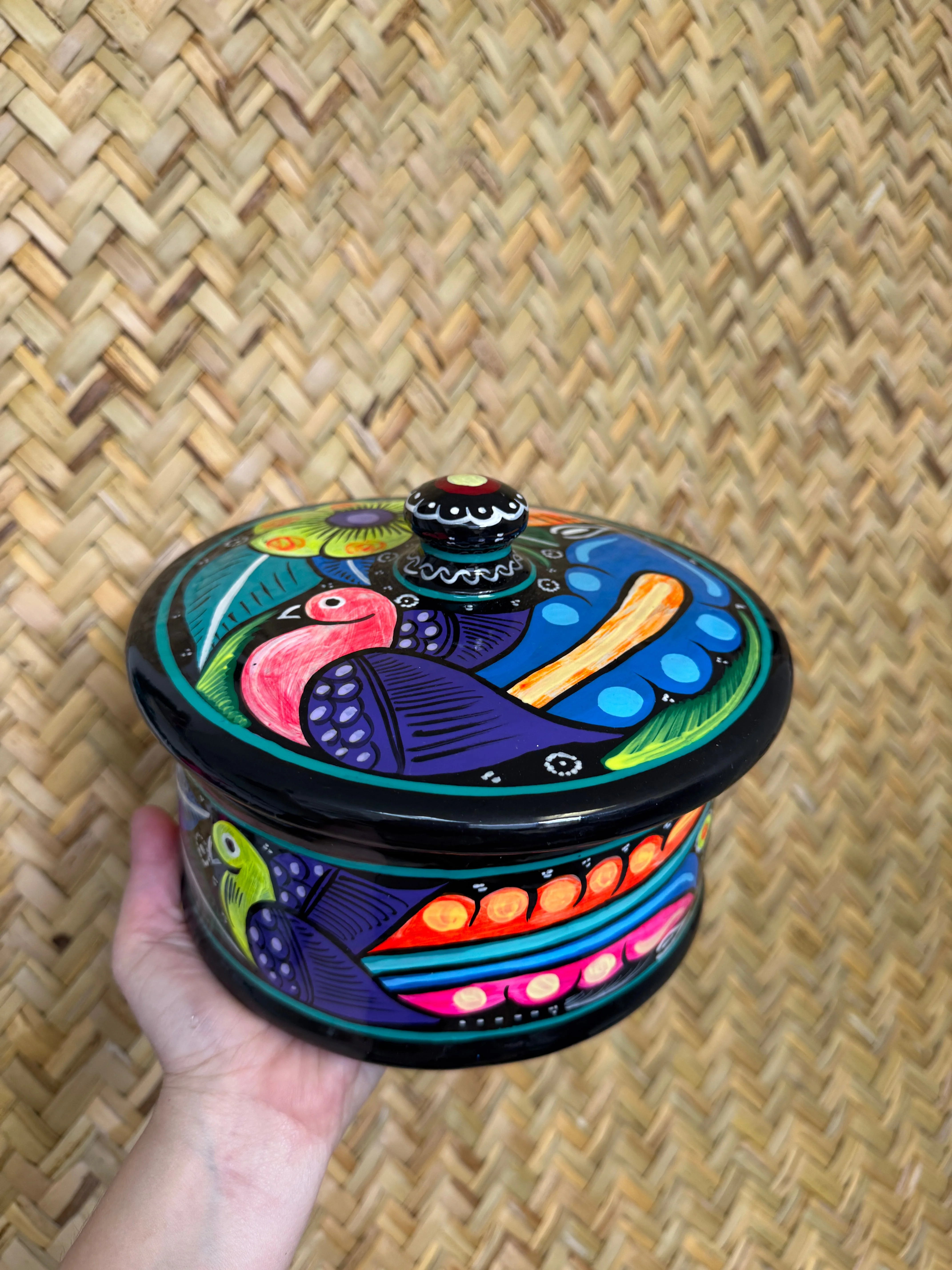 Mexican Tortilla Warmer Hand painted Tortillero - Image 5