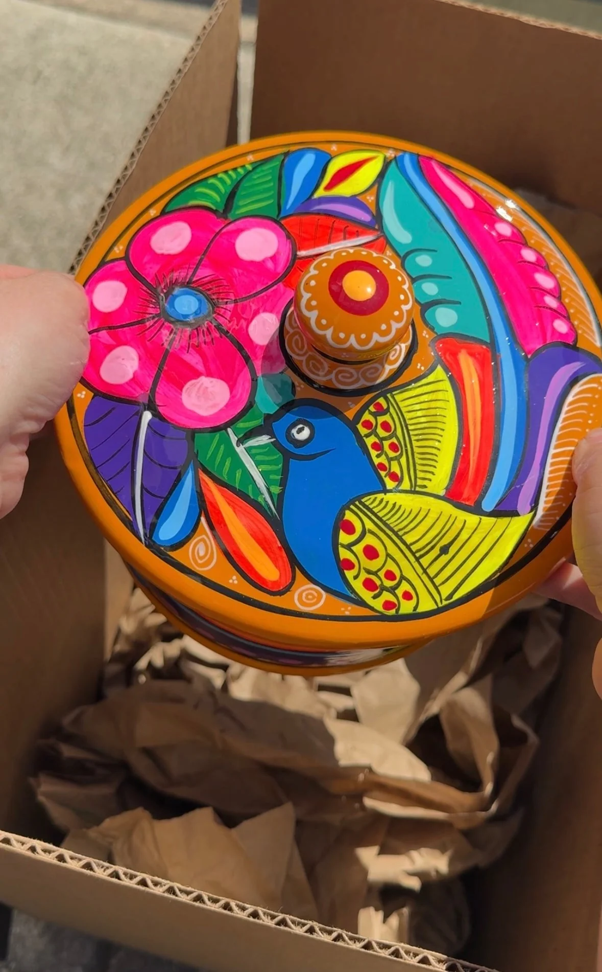 Mexican Tortilla Warmer Hand painted Tortillero - Image 9