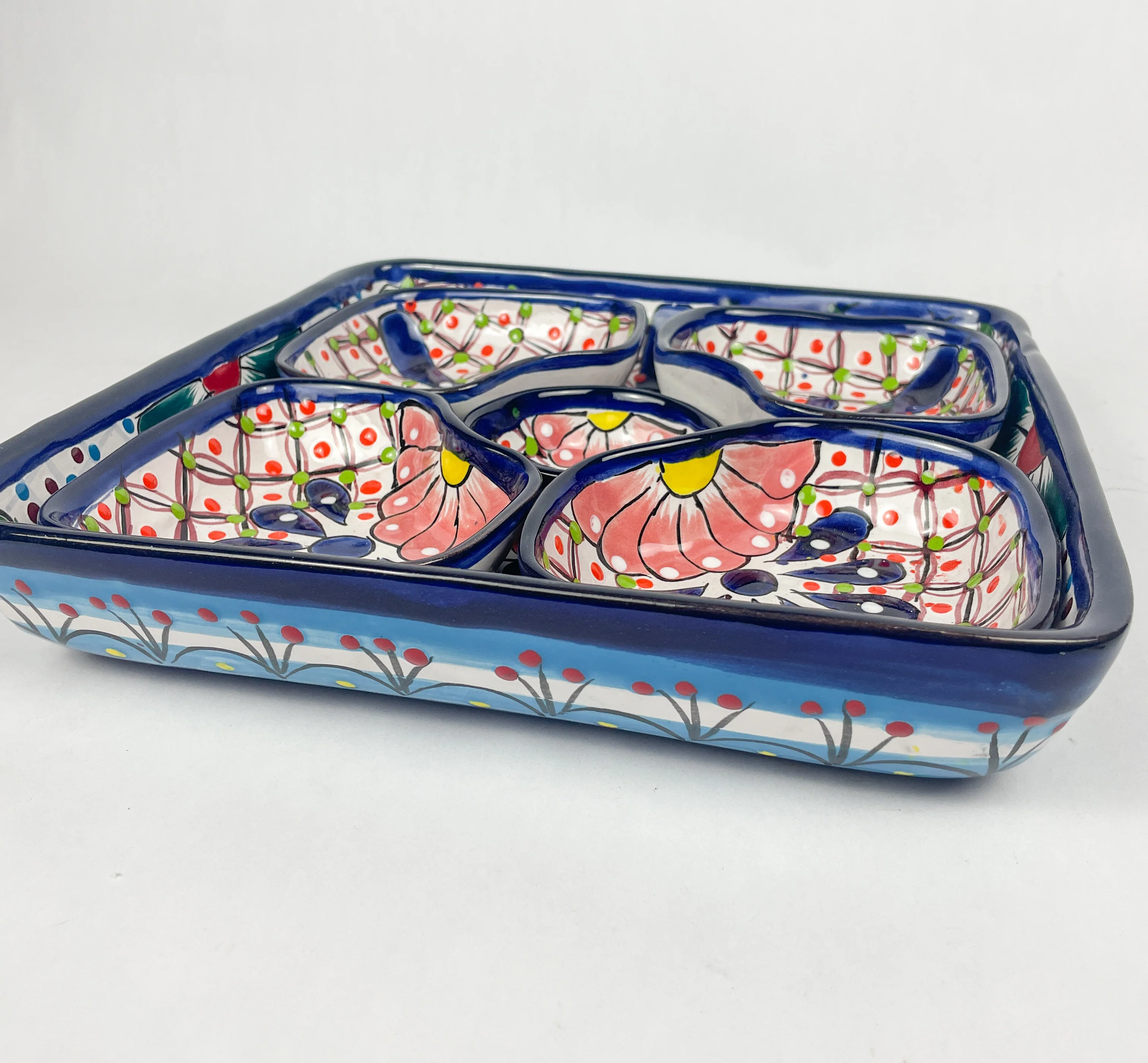 Mexican Tray Talavera Pottery Tray Snack Tray Talavera Tray Mexican Serving Tray Mexican Food Appetizers Mexican Snack Foods - Image 4