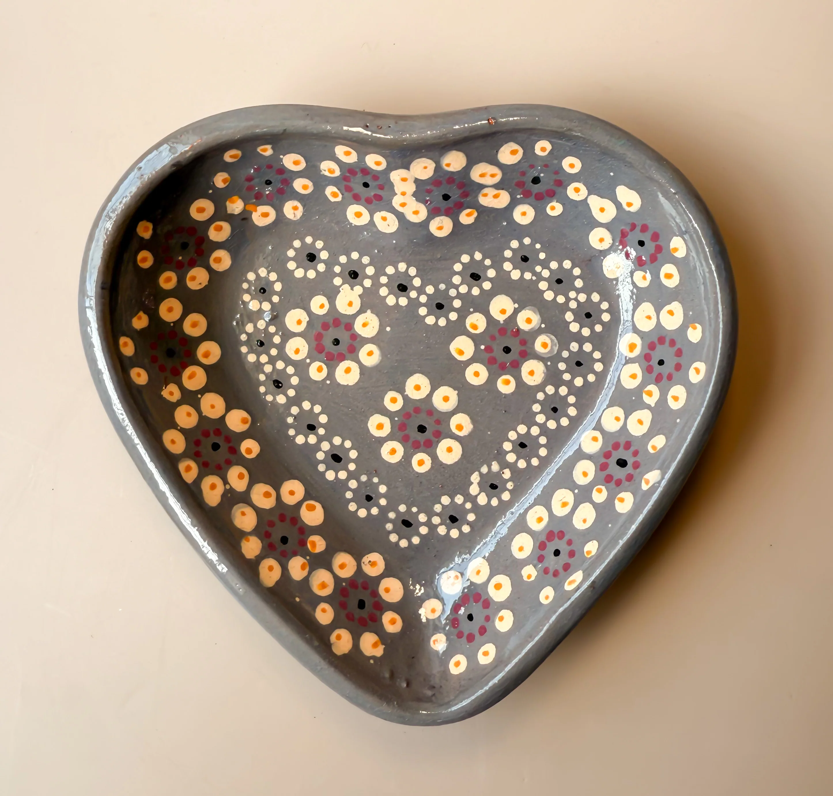 Capulineado Heart Shaped Plate - Plato Corazon Capula