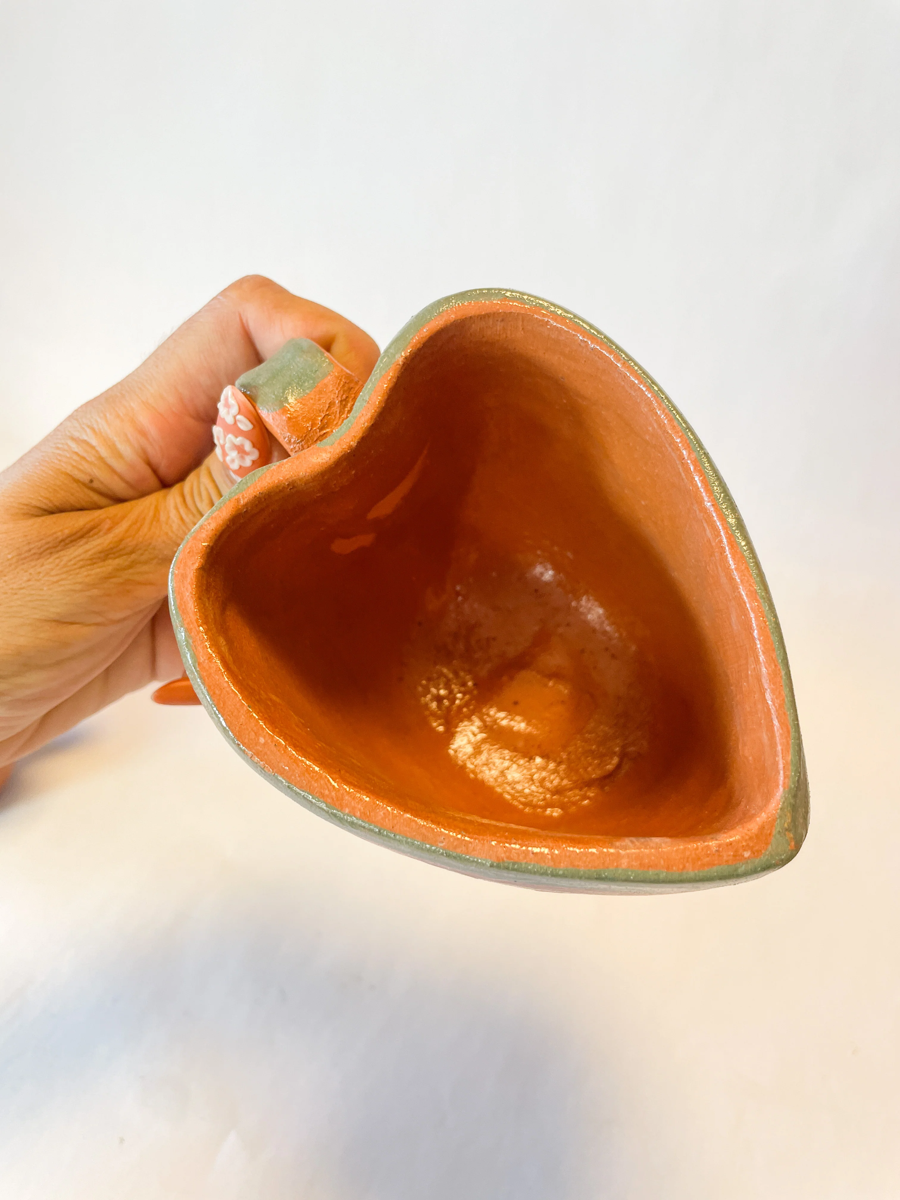Traditional Mexican Clay Heart Set - Set Taza De Corazon Barro - Image 4
