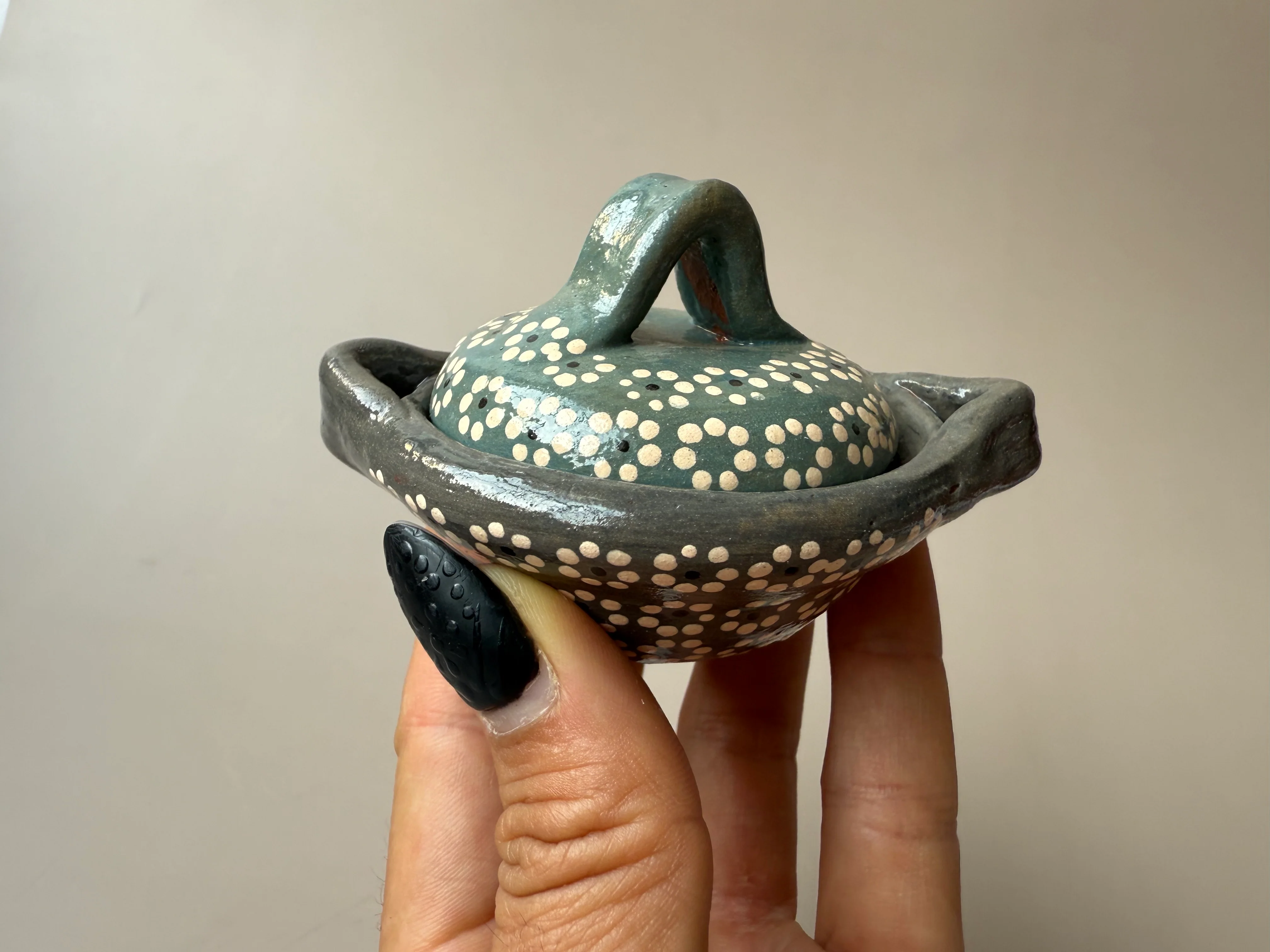 Michoacan Capulineado Clay Small Cazuelas - Cazuelitas De Barro - Image 7