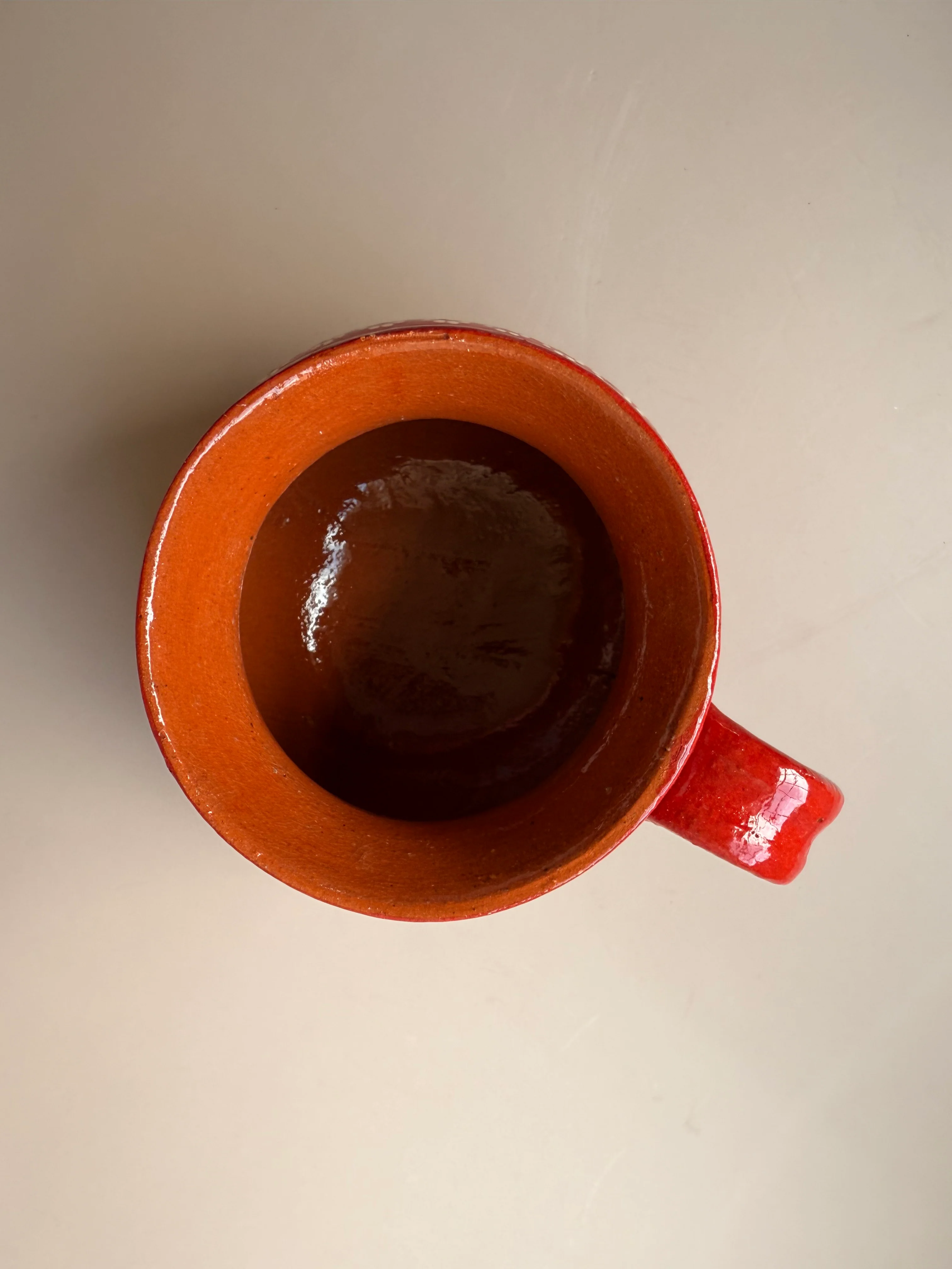 Michoacan Mexican Clay Mugs Set of 2 Capula Design Mugs Clay Mugs - Image 3