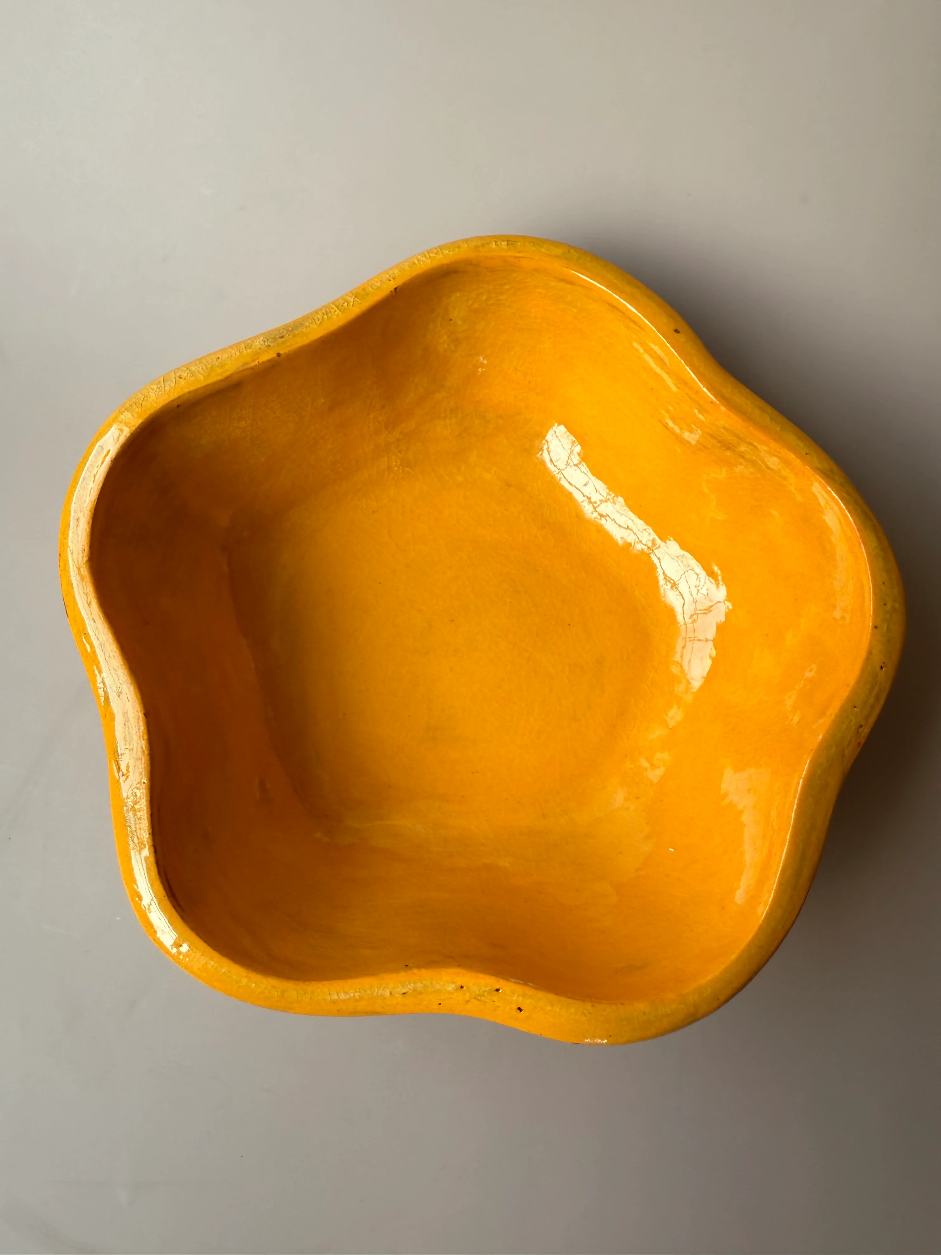Michoacan Capulineado Clay Plate Flower Shaped Plato Flor Capula - Image 3