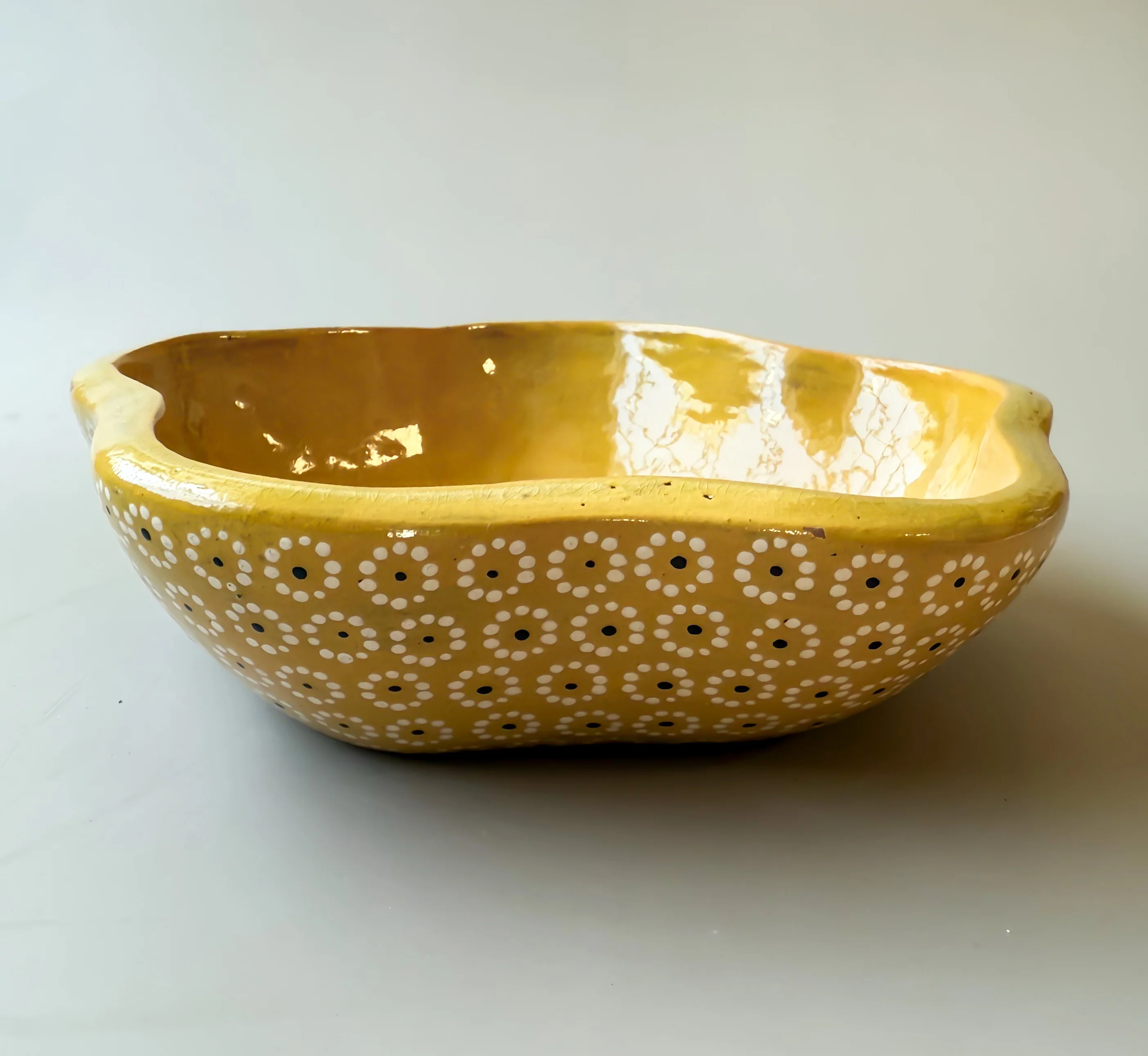 Michoacan Capulineado Clay Plate Flower Shaped Plato Flor Capula - Image 4