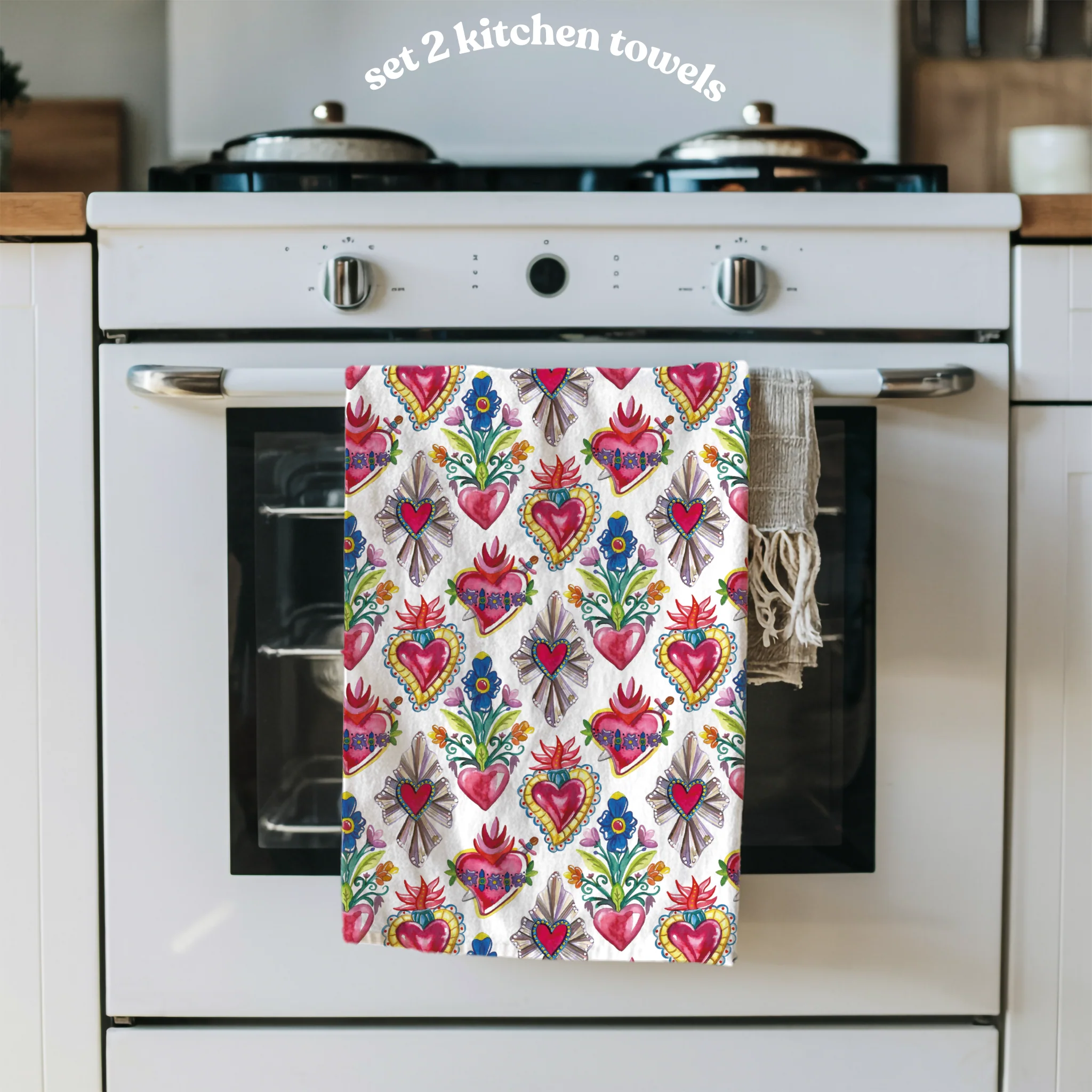 Sacred Hearts Kitchen Towels 2pc Set - Servilletas - Image 4