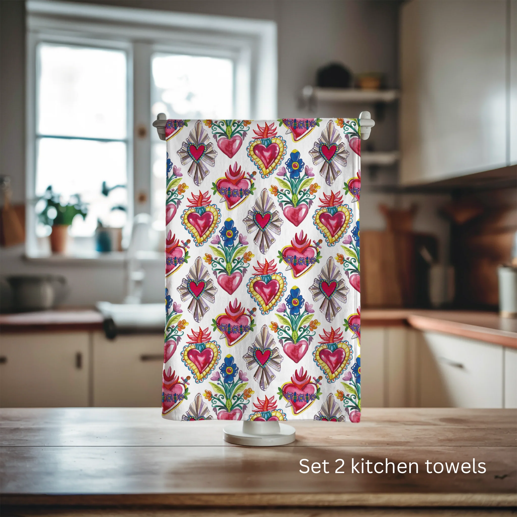 Sacred Hearts Kitchen Towels 2pc Set - Servilletas - Image 5