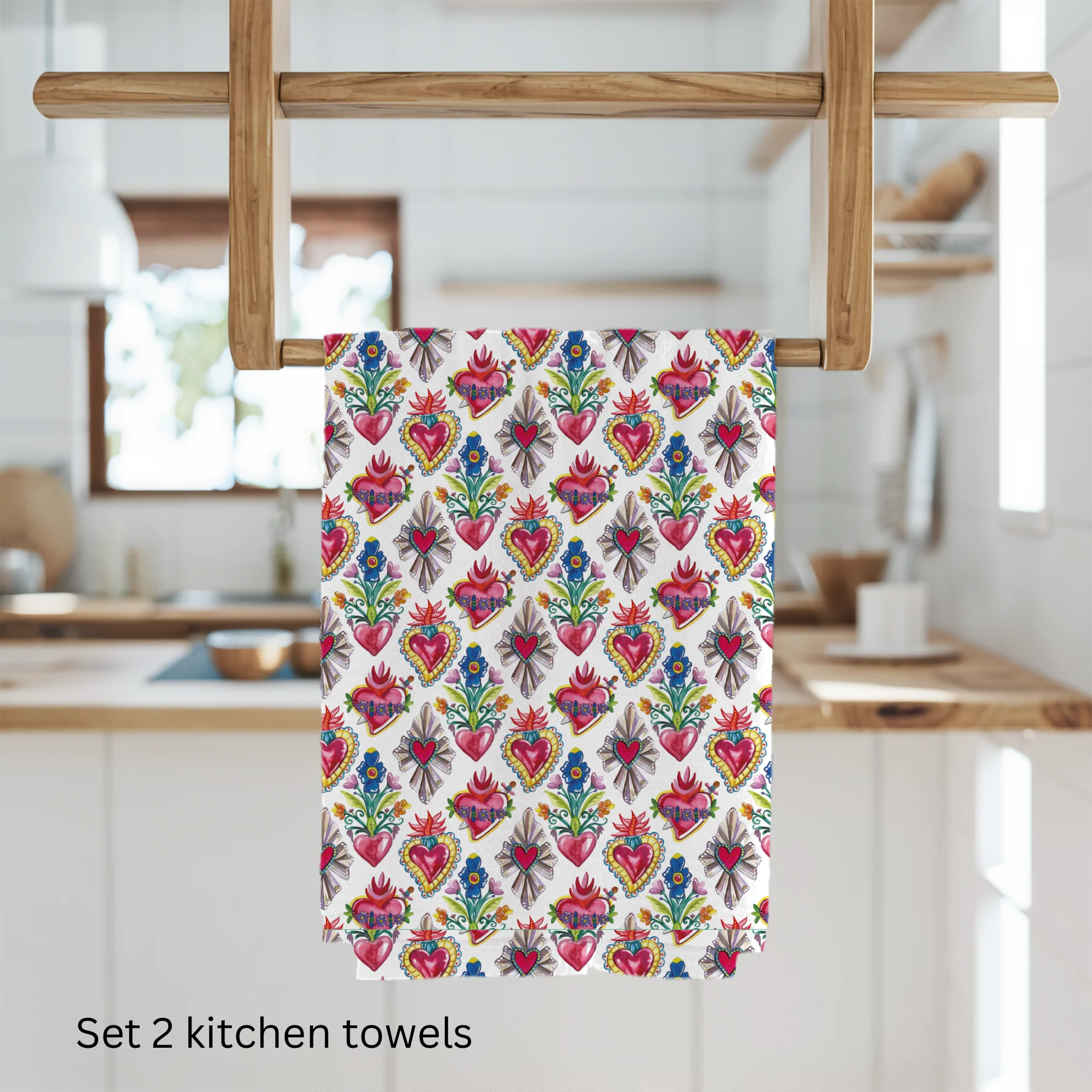 Sacred Hearts Kitchen Towels 2pc Set - Servilletas - Image 9