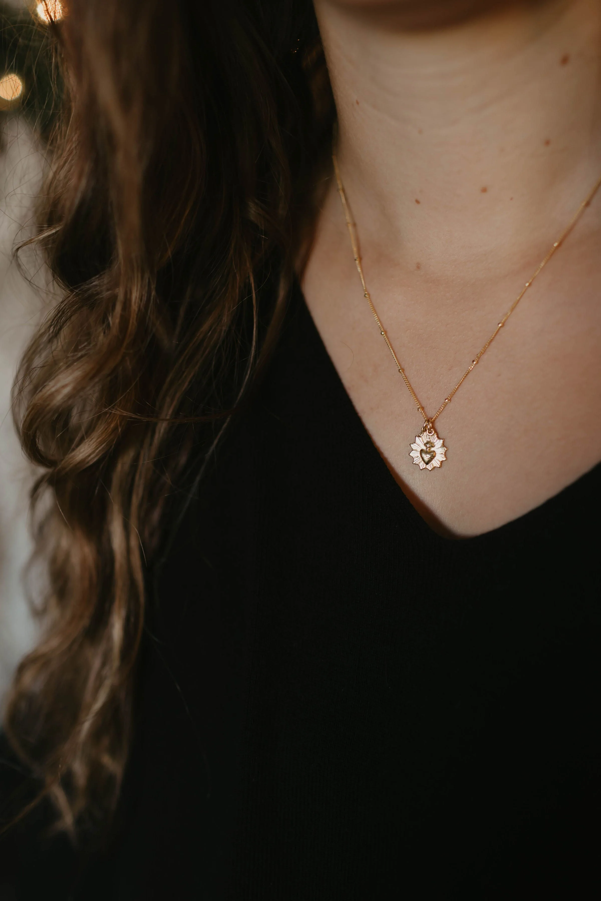 Gold Vermeil Sacred Heart and Miraculous Medal Necklace - Image 12
