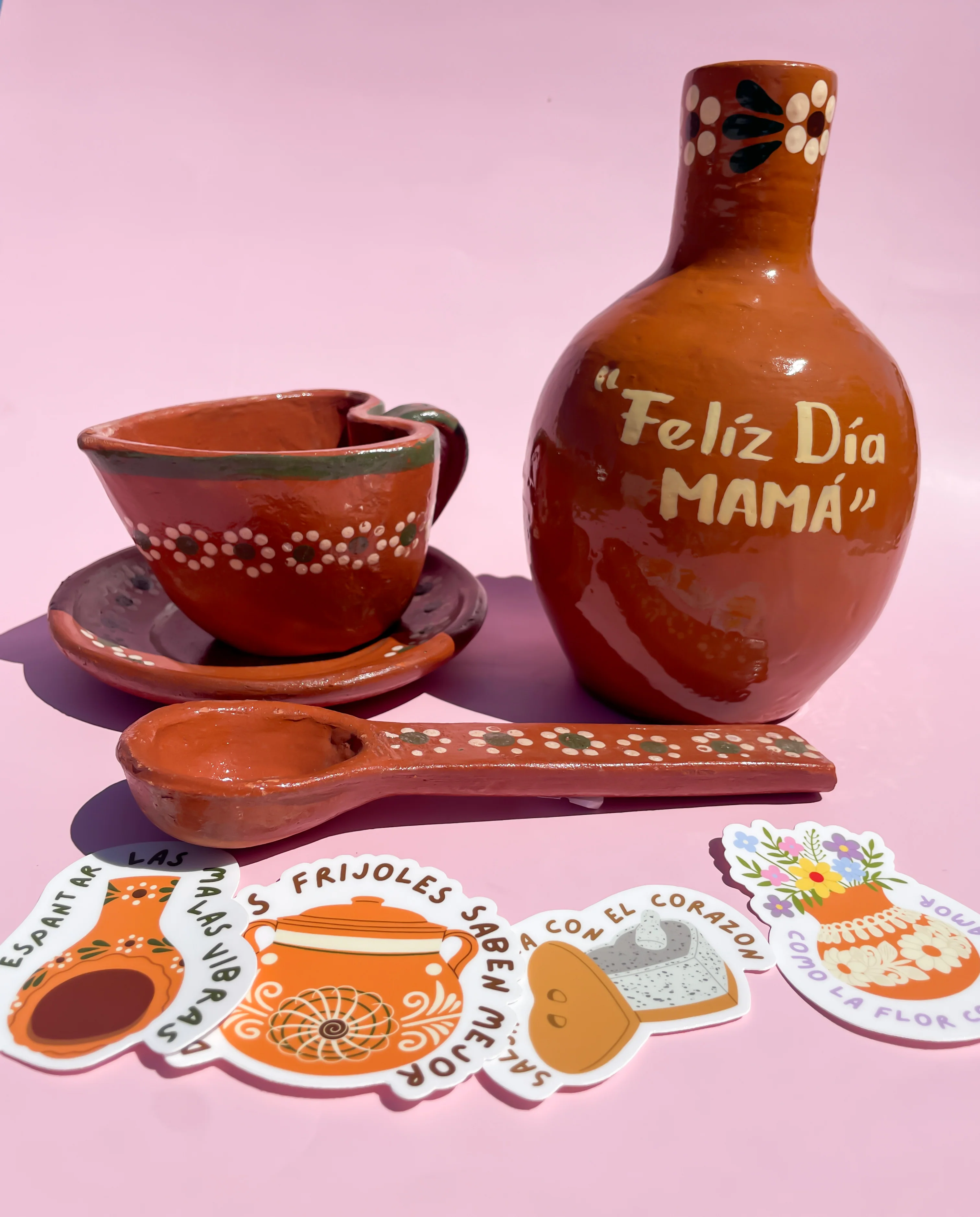 Mothers Day Gift Set Mexican Clay Pottery Gift Set Regalo para Dia de las Madres - Image 2