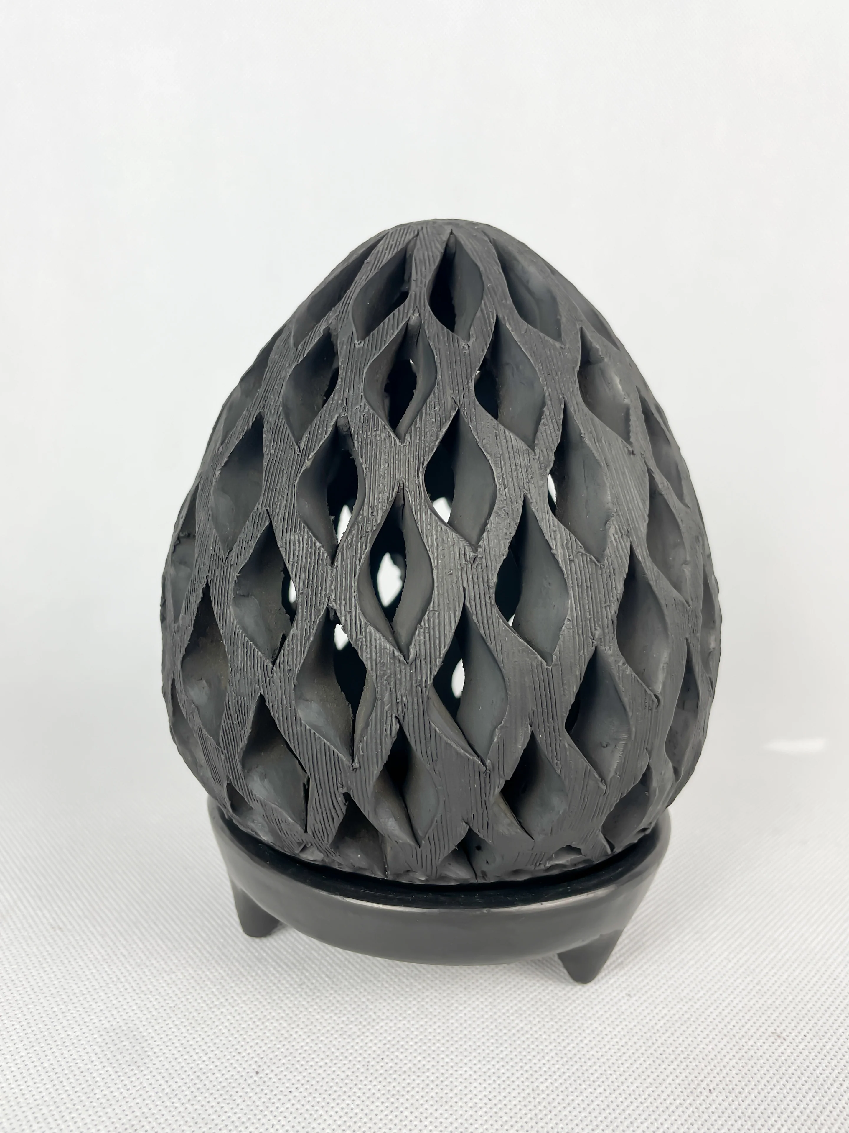 Oaxaca Black Clay Candle Holder - Porta Vela Barro Negro - Image 5