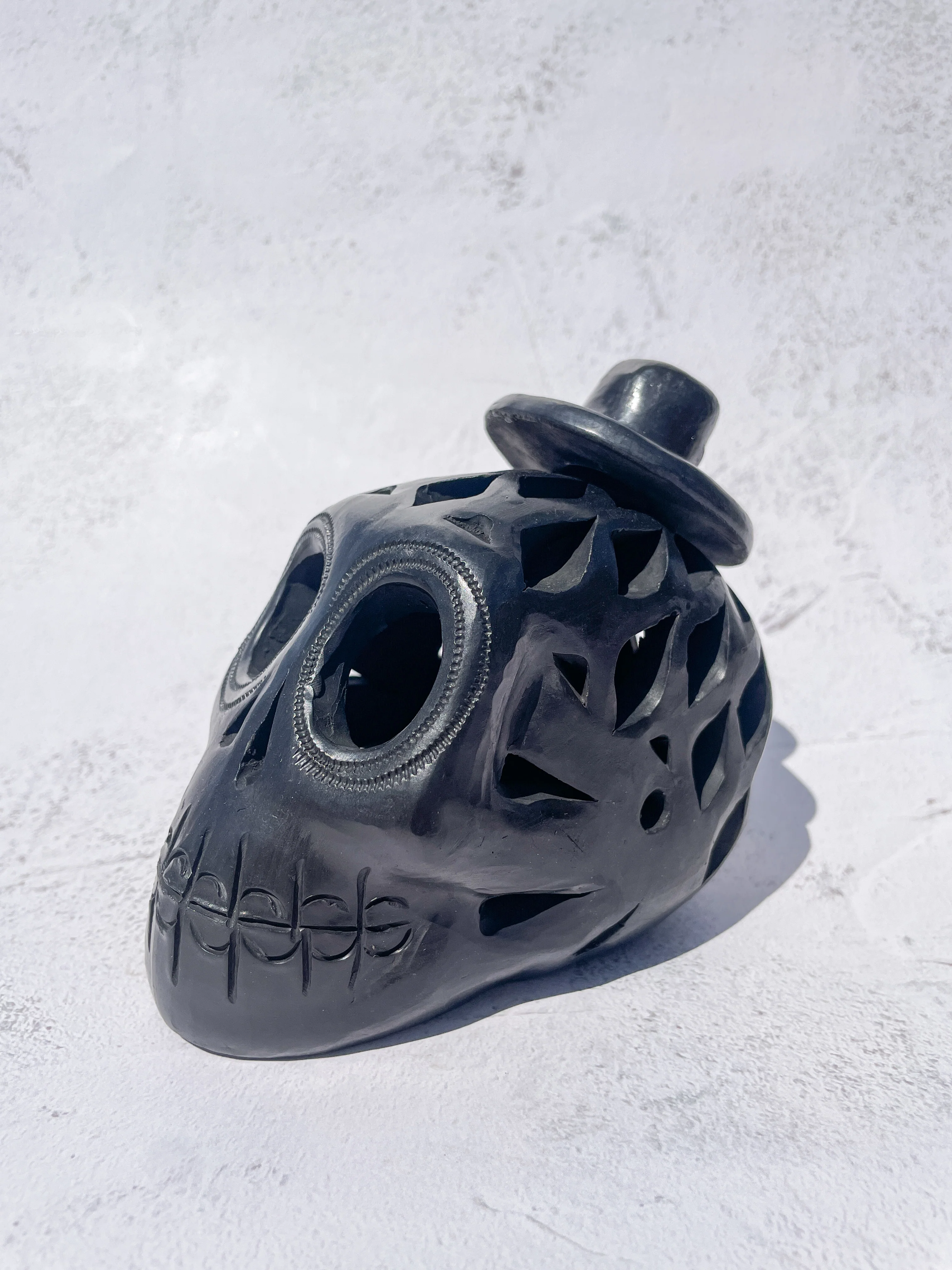 Oaxaca Black Clay Skull - Calavera Barro Negro - Image 4