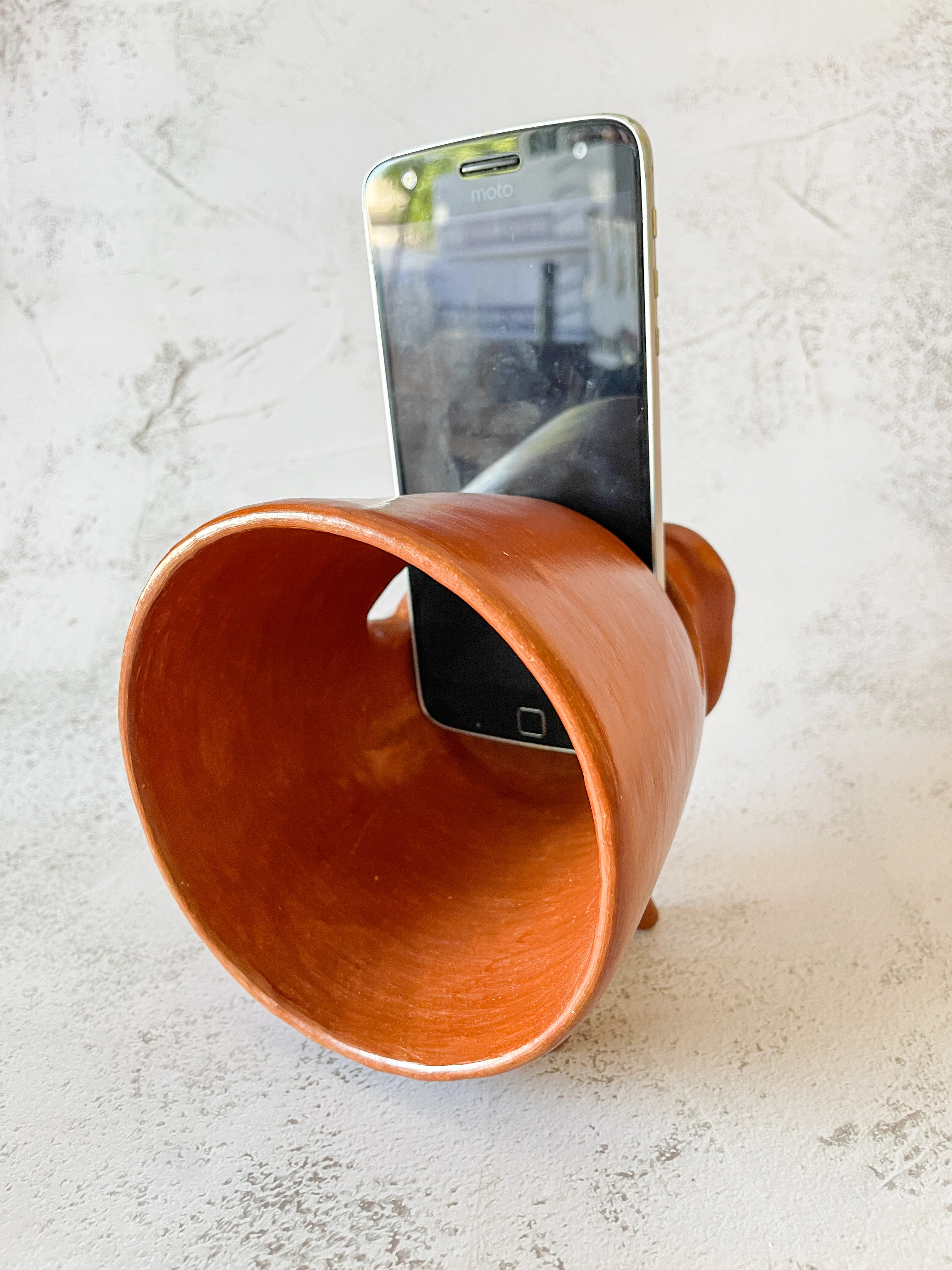 Oaxaca Pottery Red Clay Elephant Sound Amplifier Bocina de Barro Classic Amplifier Sounds Elephant Elefante - Image 3