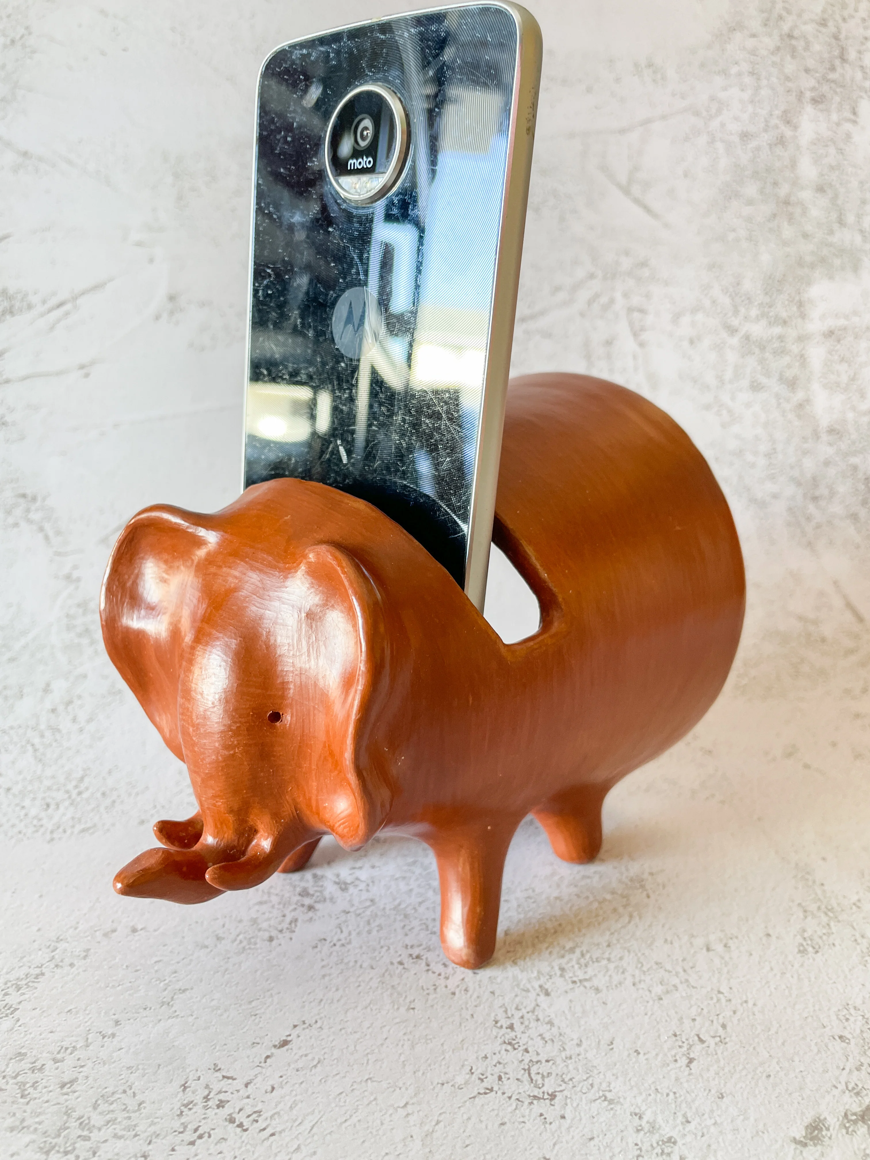 Oaxaca Pottery Red Clay Elephant Sound Amplifier Bocina de Barro Classic Amplifier Sounds Elephant Elefante - Image 5