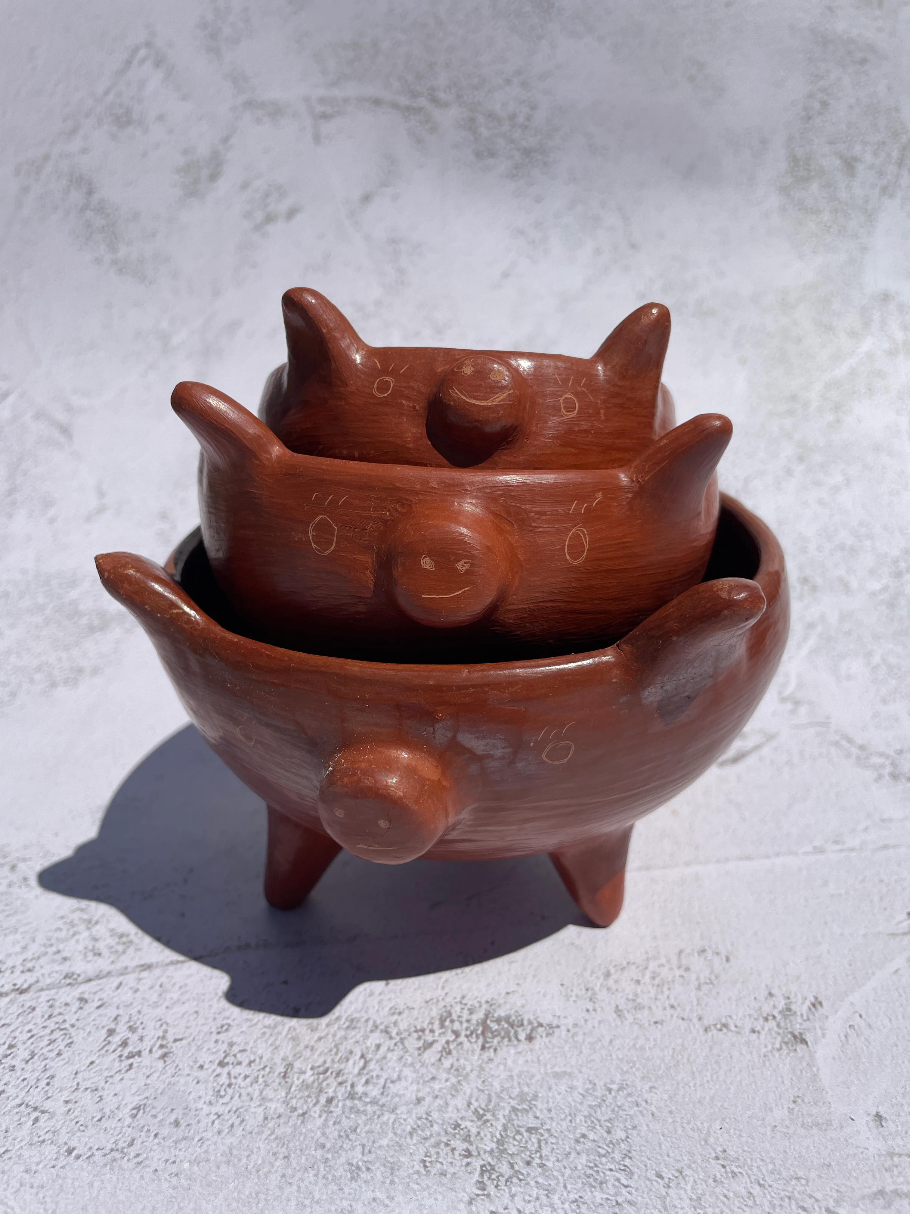 Oaxaca Red Clay Piggy Bowl - Salsero Marranito Barro Rojo - Image 5