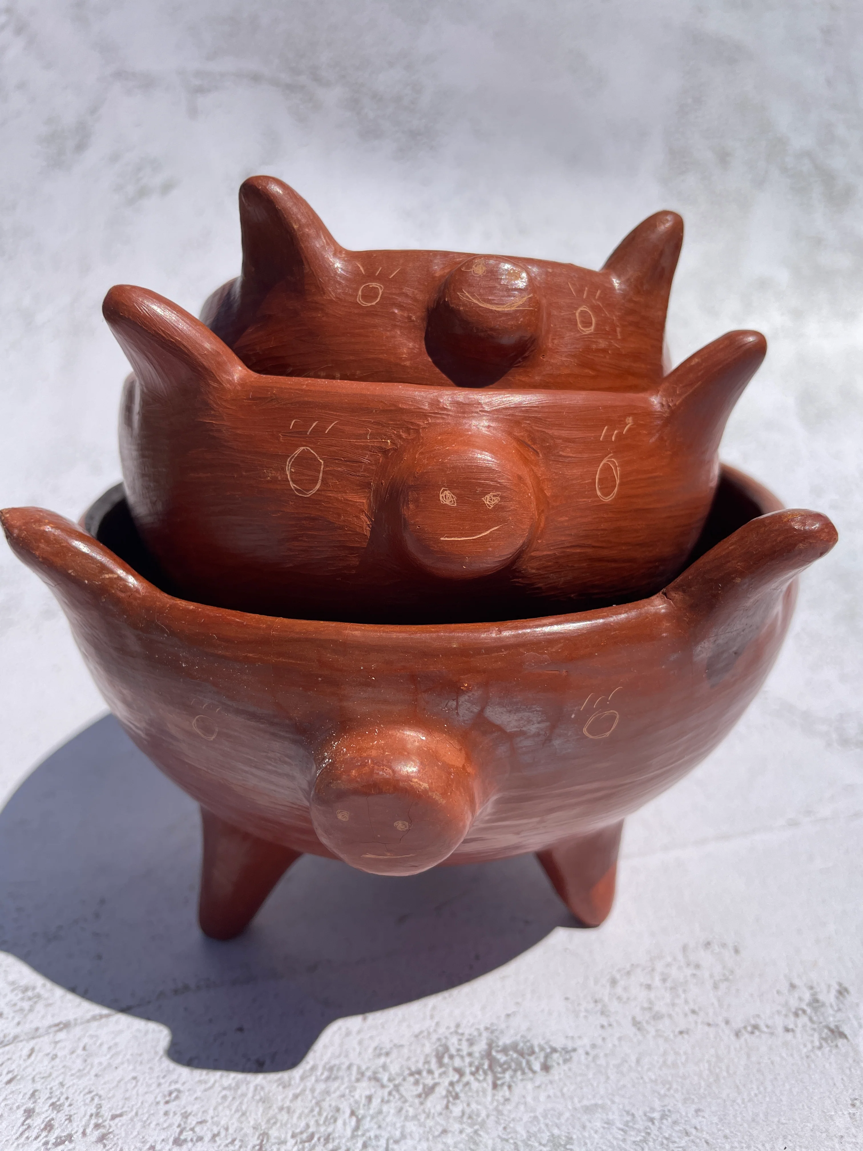 Oaxaca Red Clay Piggy Bowl - Salsero Marranito Barro Rojo - Image 6