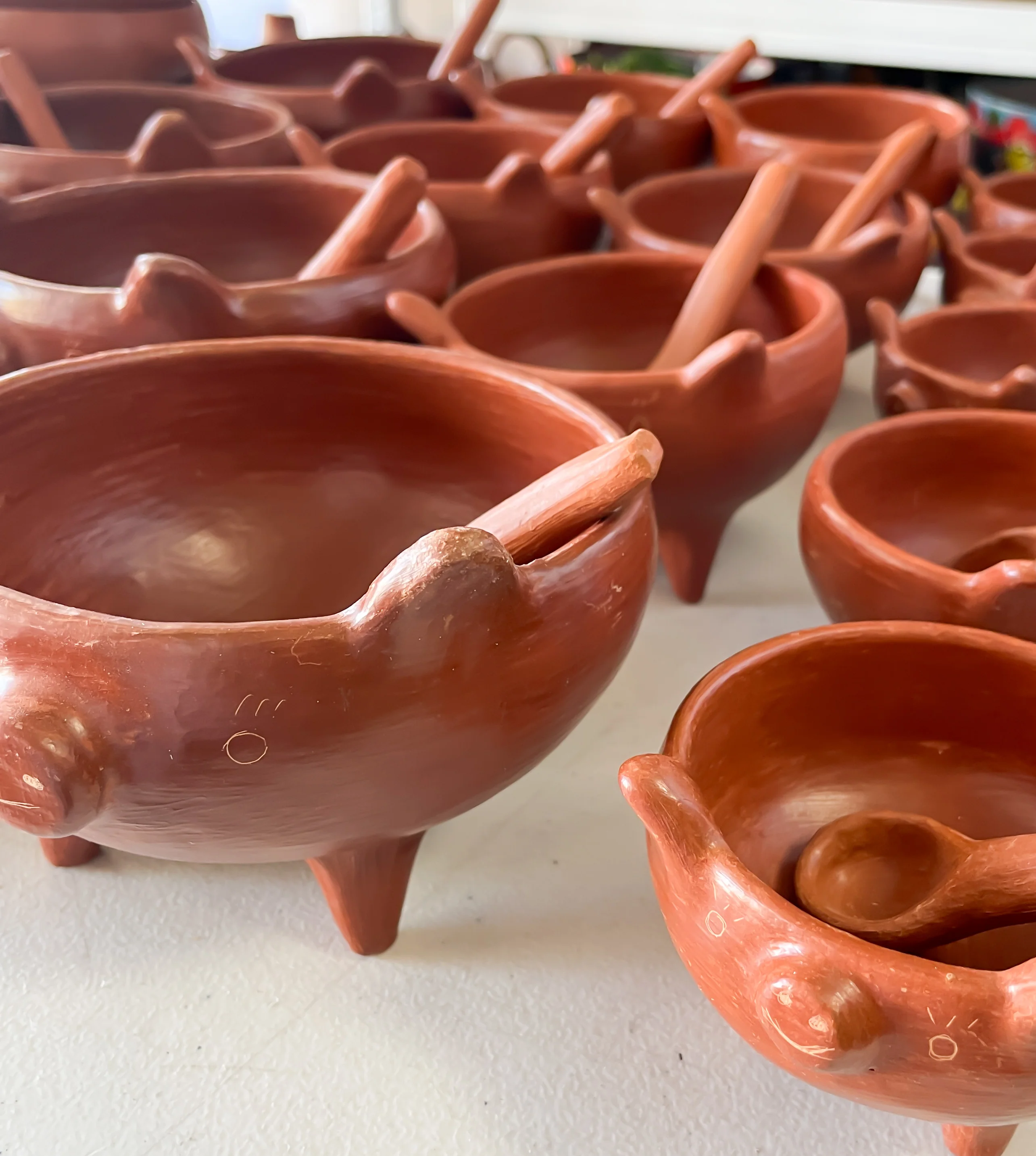 Oaxaca Red Clay Piggy Bowl - Salsero Marranito Barro Rojo - Image 8