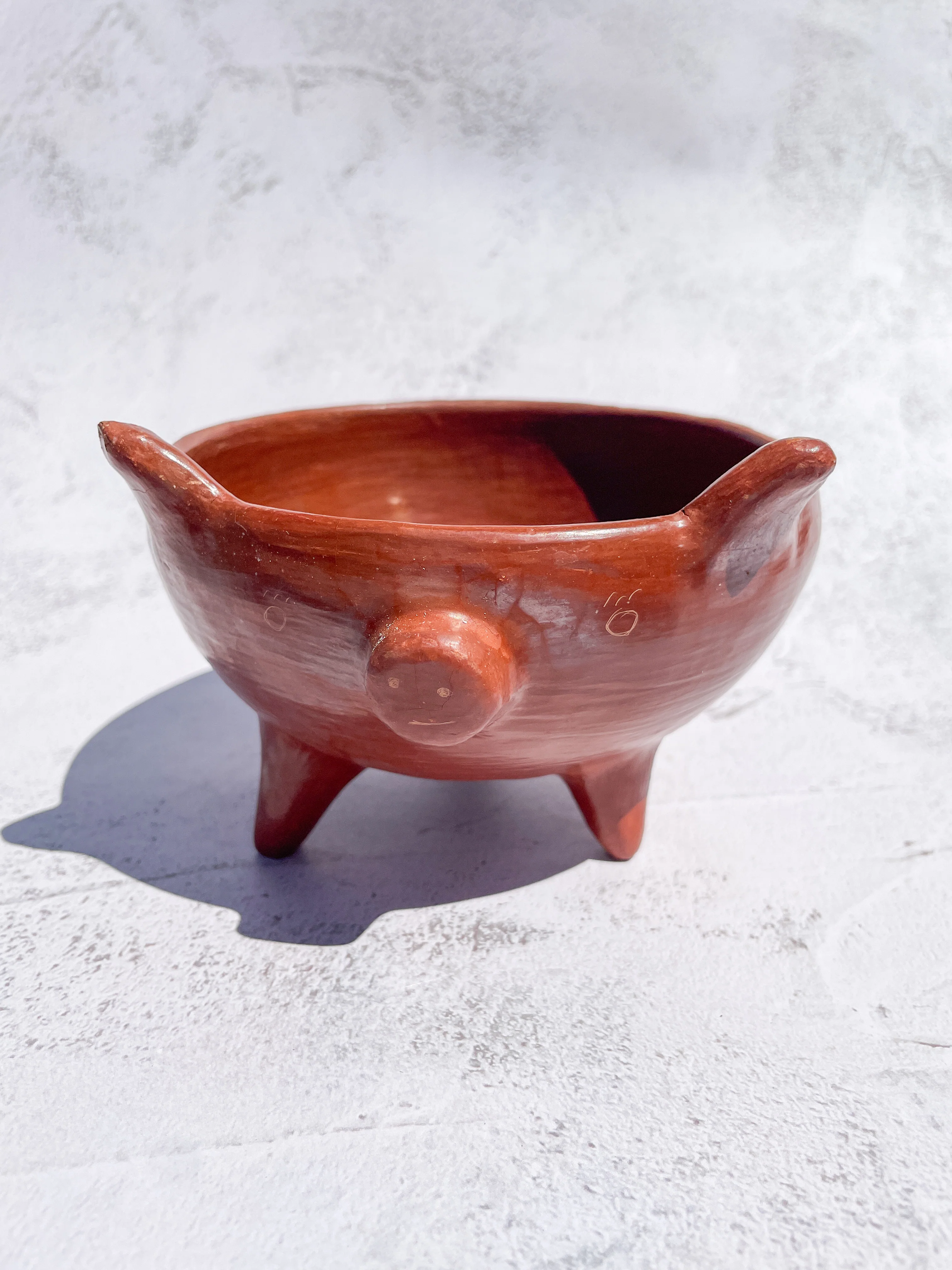Oaxaca Red Clay Piggy Bowl - Salsero Marranito Barro Rojo - Image 9