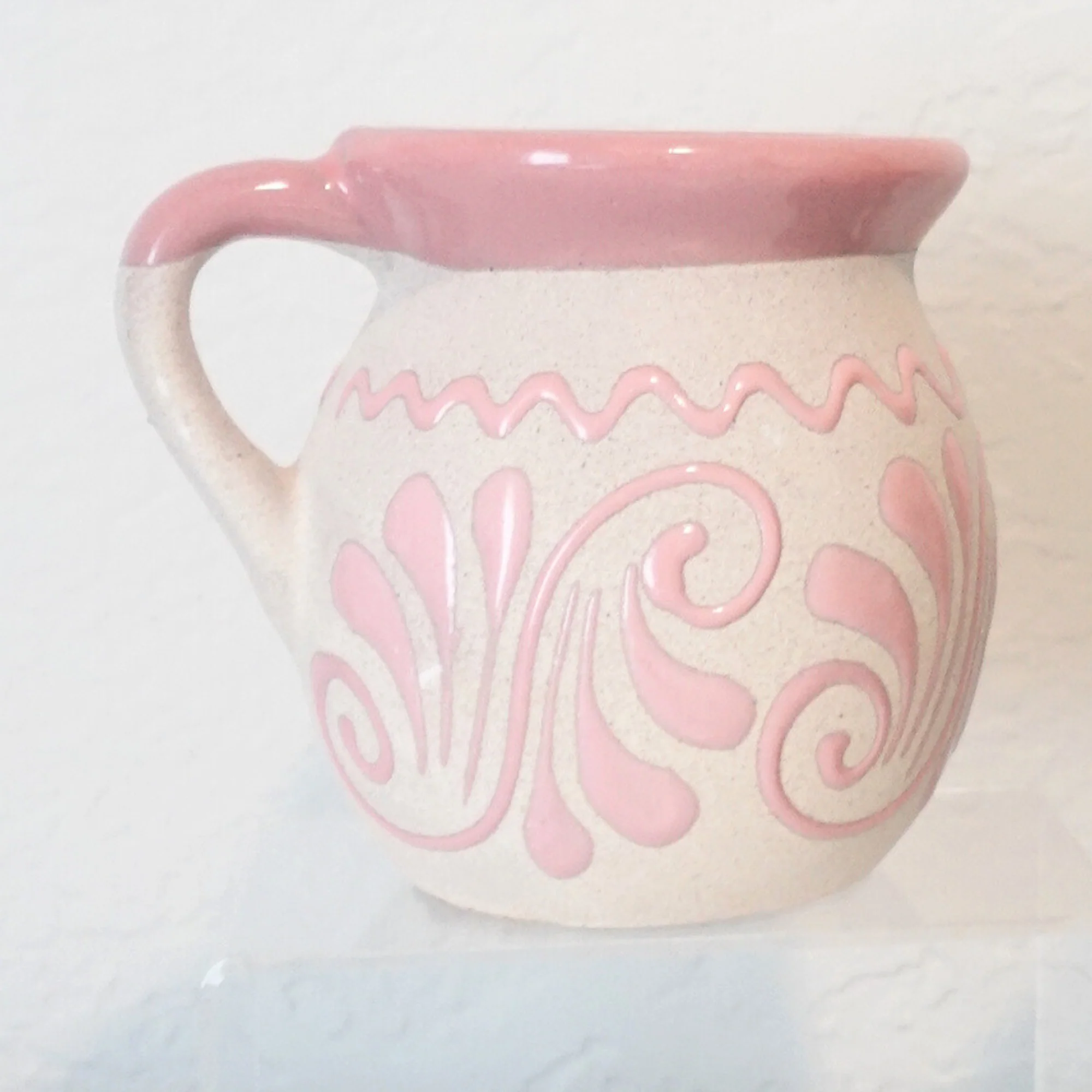 Pink and purple Mug set 2 or 4 Mexican coffee taza handmade clay, barro - Image 6