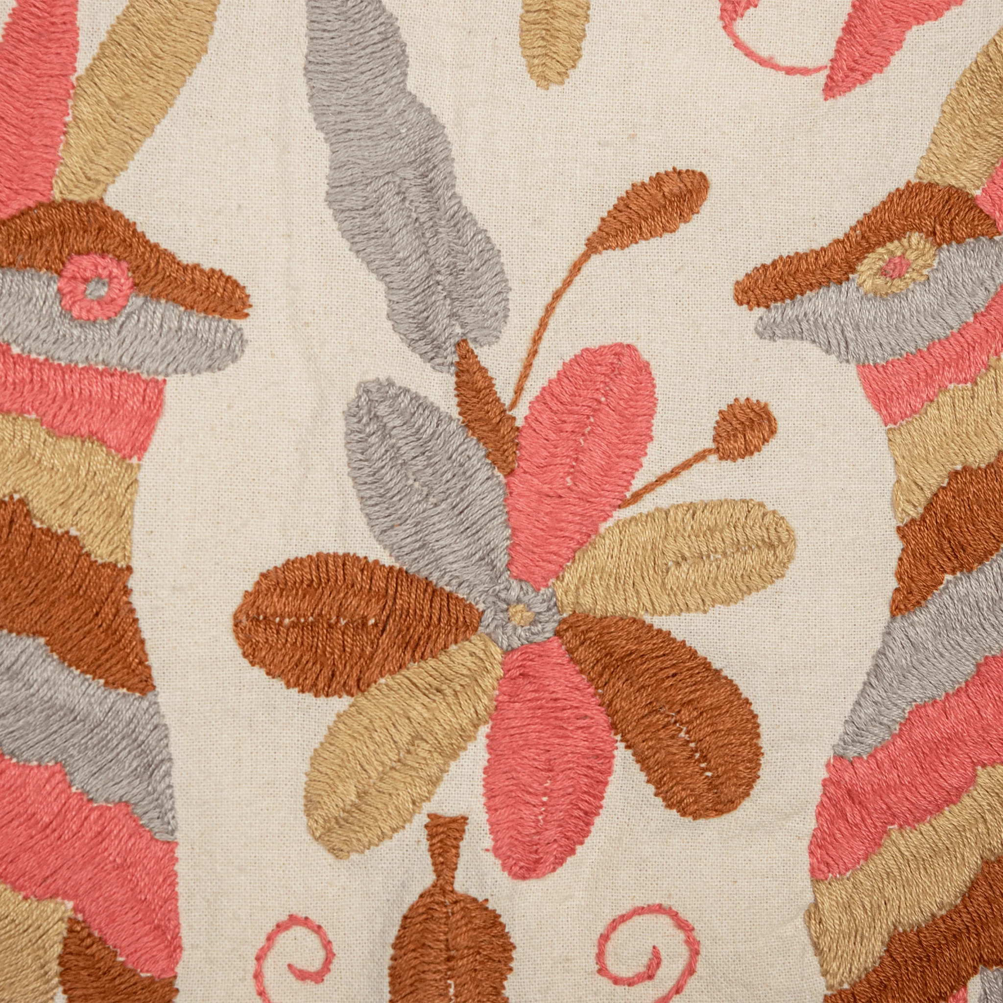 Mexican Handwoven Otomi Pink Nature Cushion Cover - Almohada Otomi - Image 3