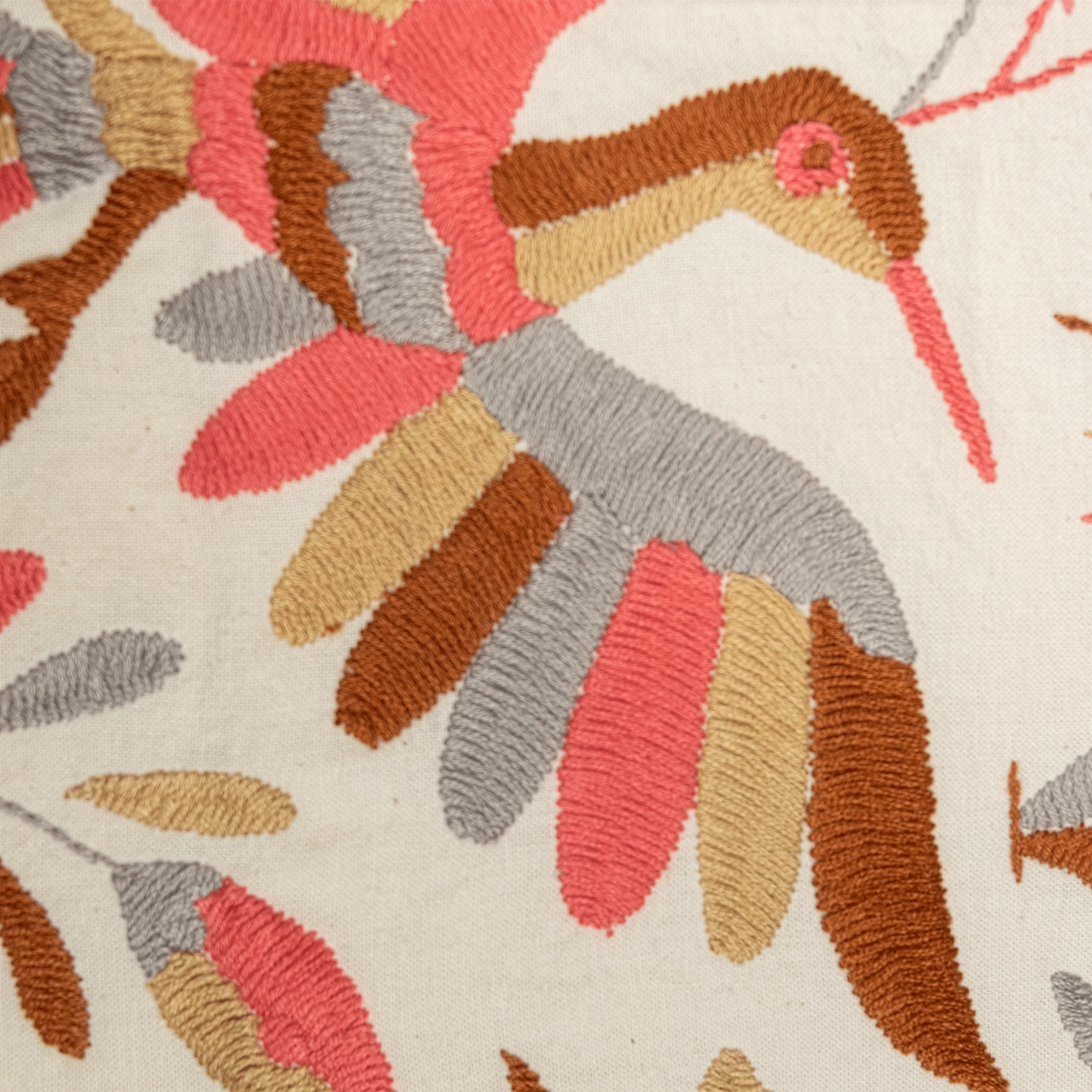 Mexican Handwoven Otomi Pink Nature Cushion Cover - Almohada Otomi - Image 7