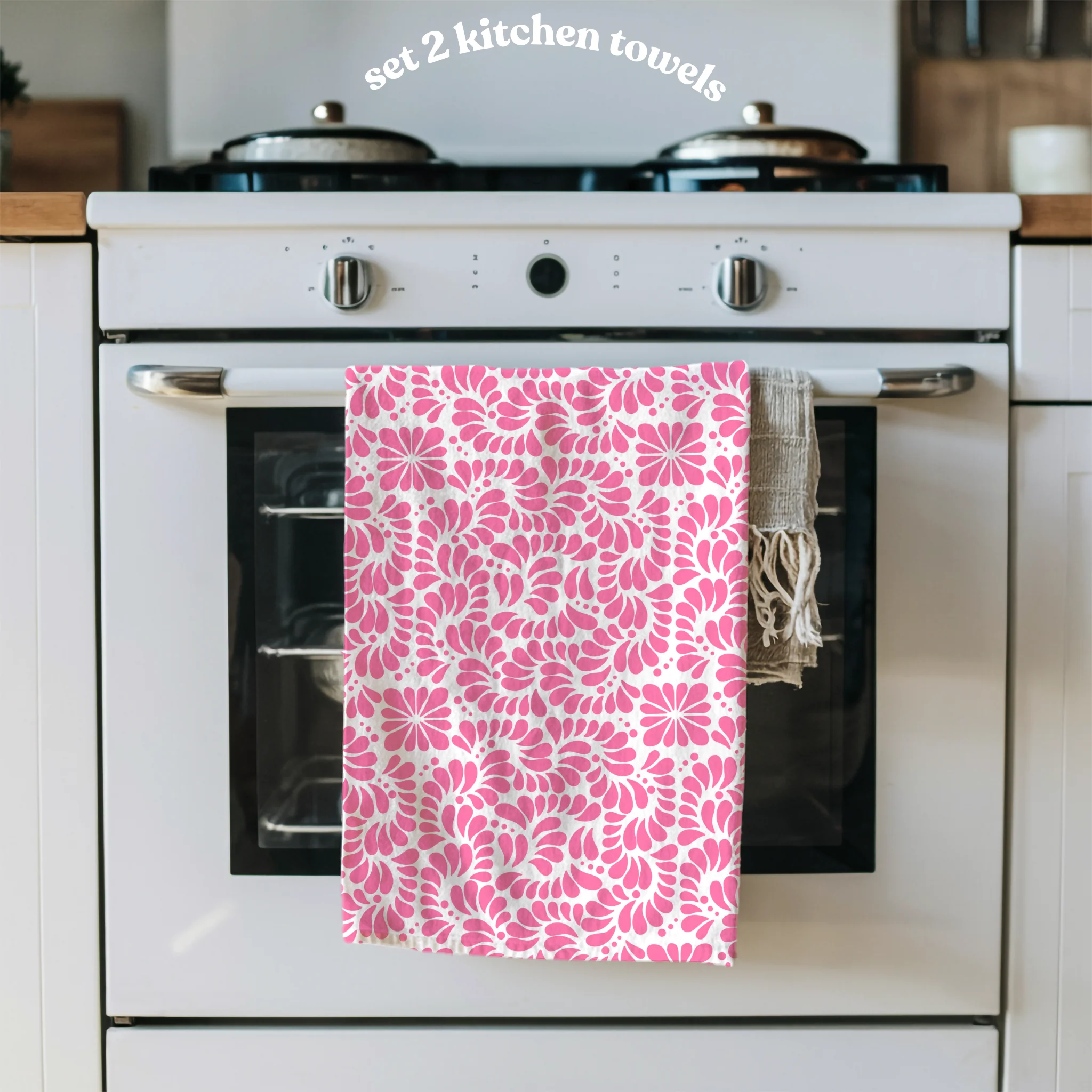 Pink talavera Design Kitchen Towel Toalla Cocina Rosa - Image 5