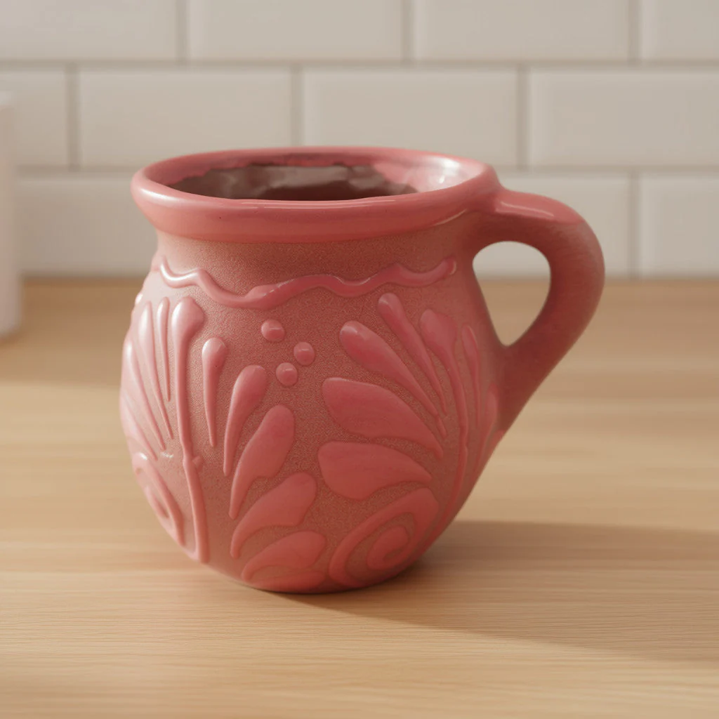Wholesale Pink Talavera Mug | Authentic Handmade Mexican Clay Jarrito