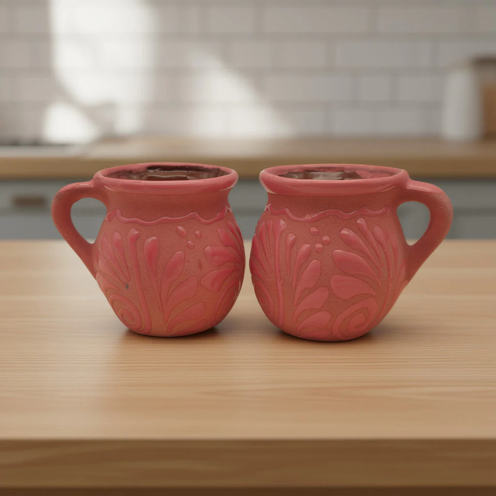 Wholesale Pink Talavera Mug | Authentic Handmade Mexican Clay Jarrito - Image 2