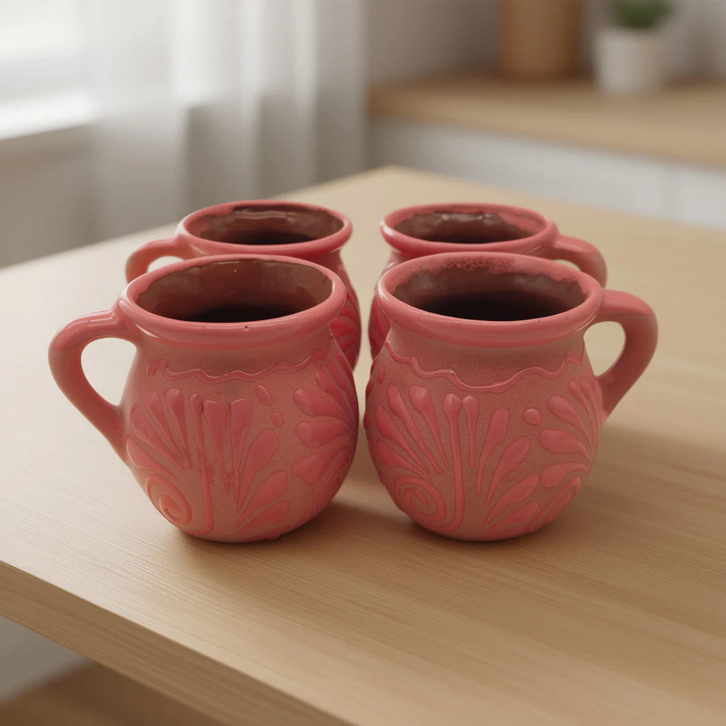 Wholesale Pink Talavera Mug | Authentic Handmade Mexican Clay Jarrito - Image 4
