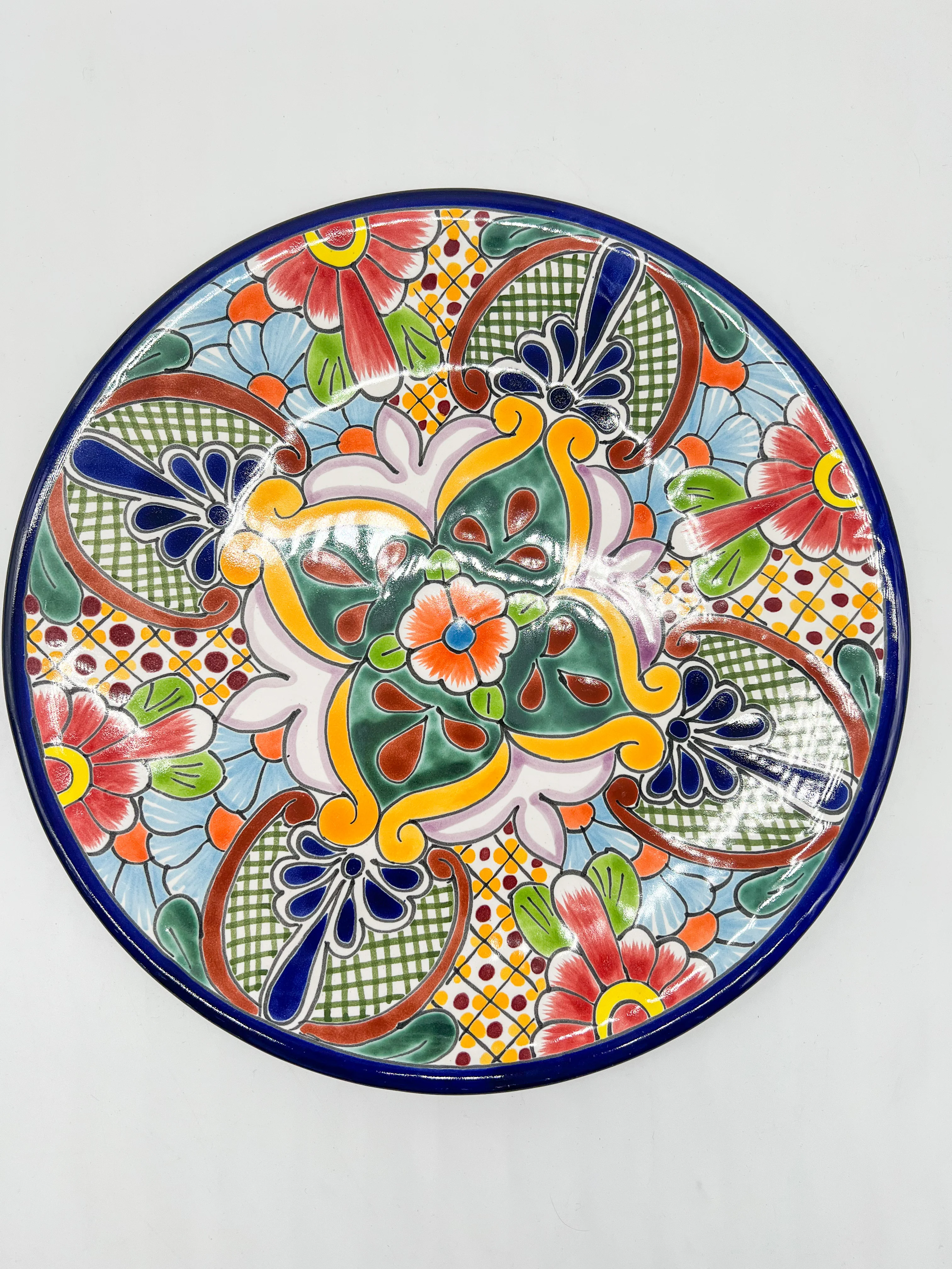 Mexican Dinner Plates 12 Inch Mexican Talavera Soup Bowls Colorful Hand Painted - Image 3