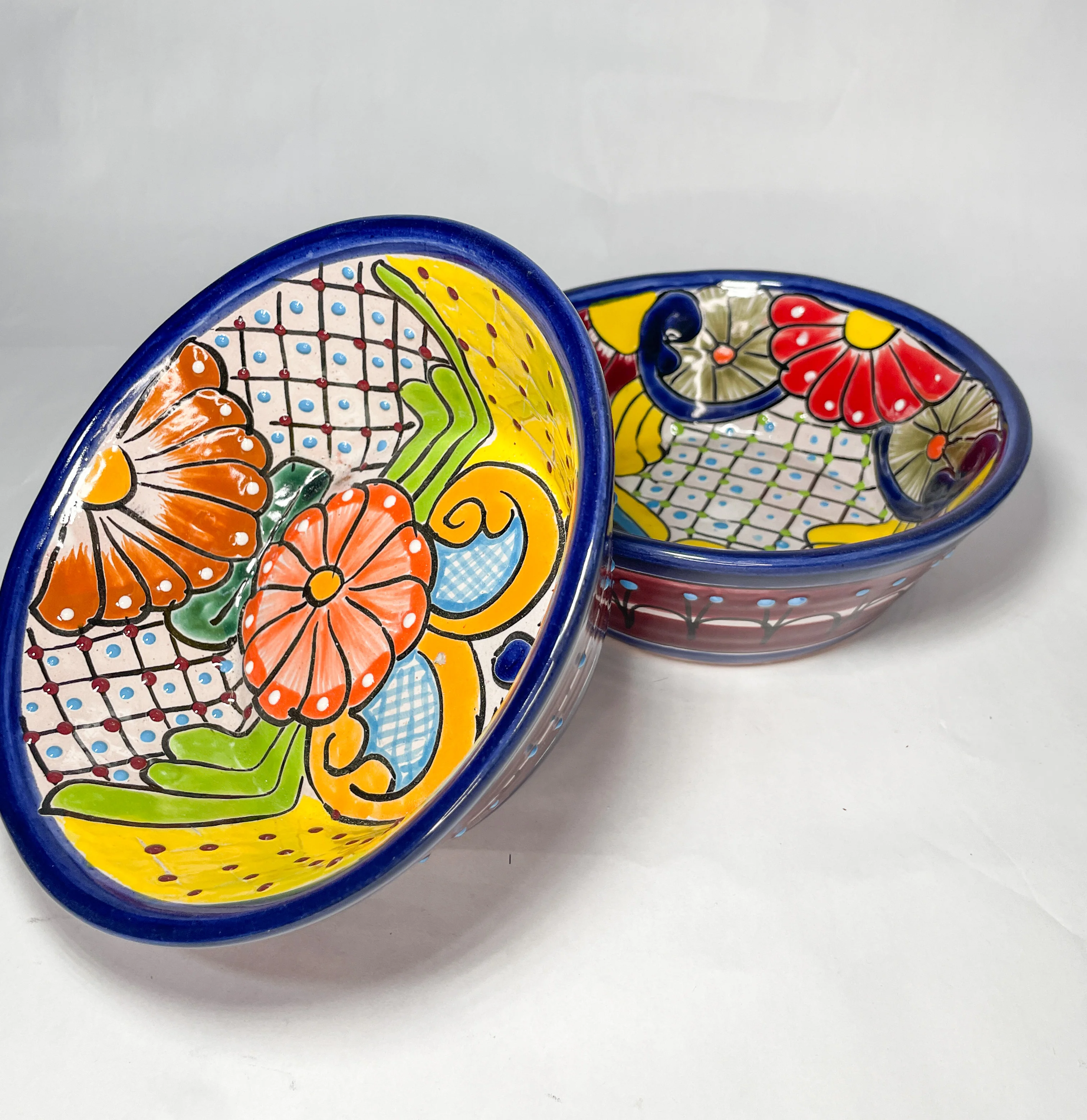 Mexican Dinner Plates 12 Inch Mexican Talavera Soup Bowls Colorful Hand Painted - Image 8