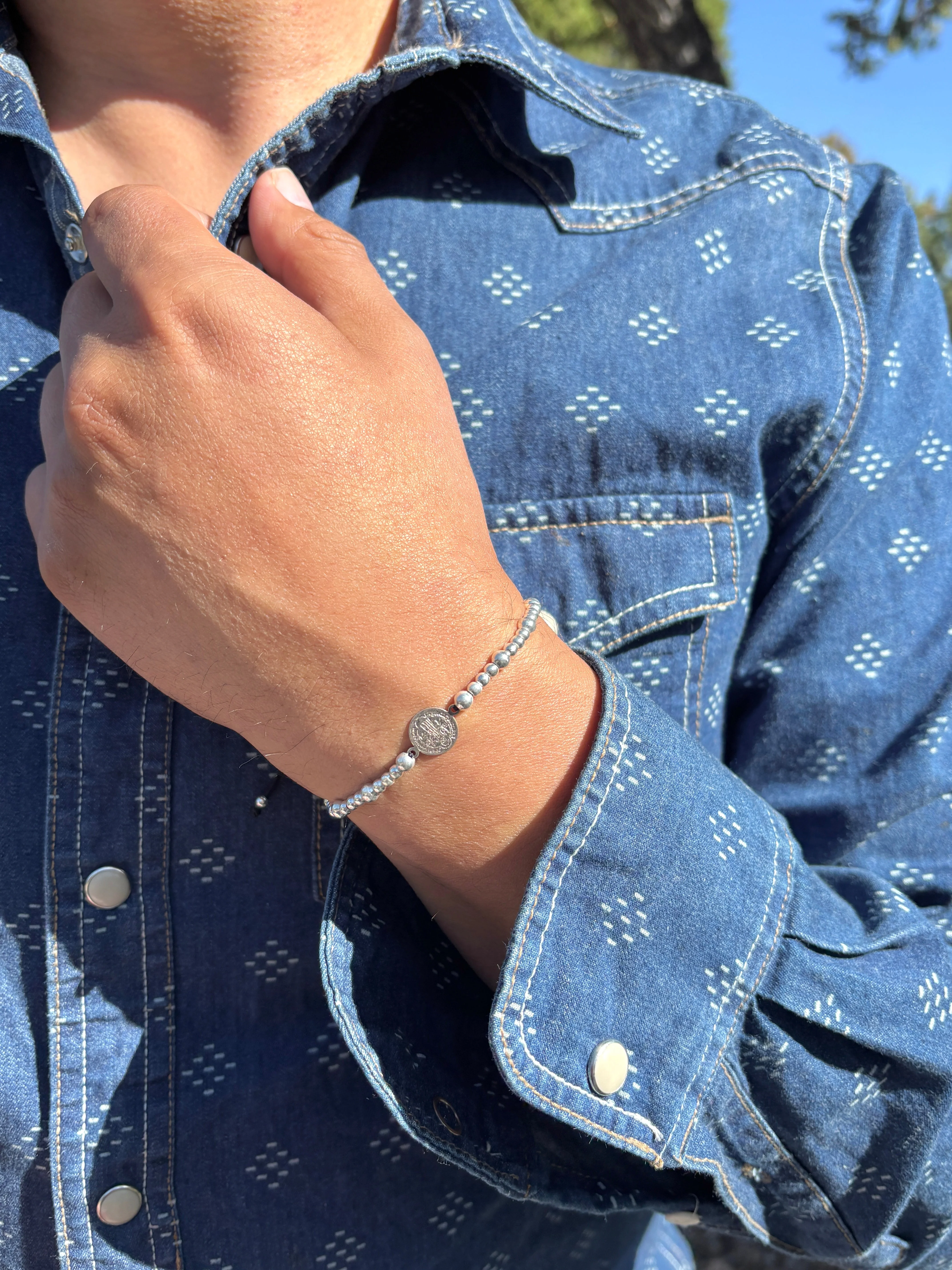 Silver 925 Bracelet Saint Benedict - Pulcera Plata 925 San Benito - Image 4