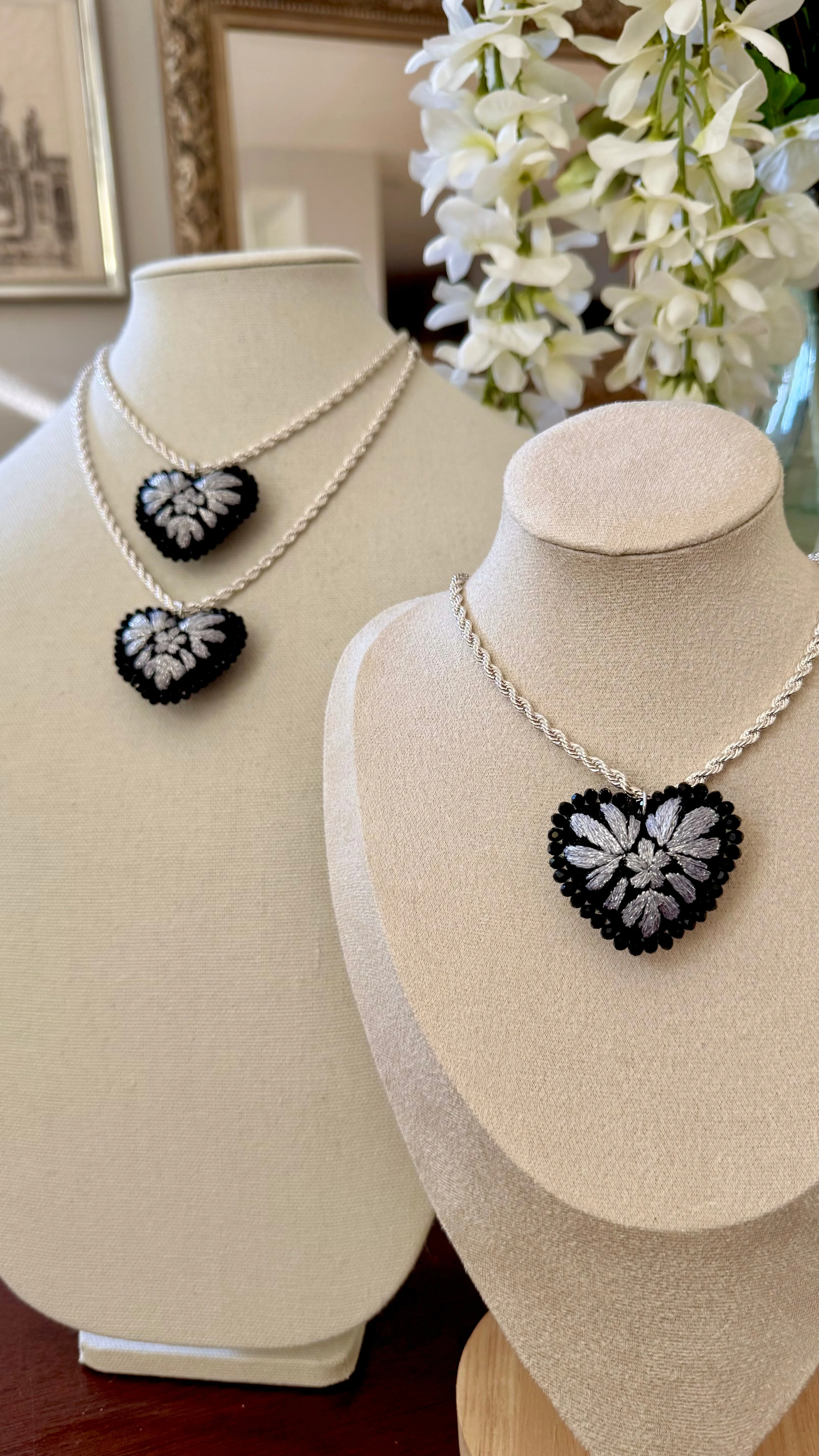 San Antonino Black heart Necklace - Collar Corazon - Image 3