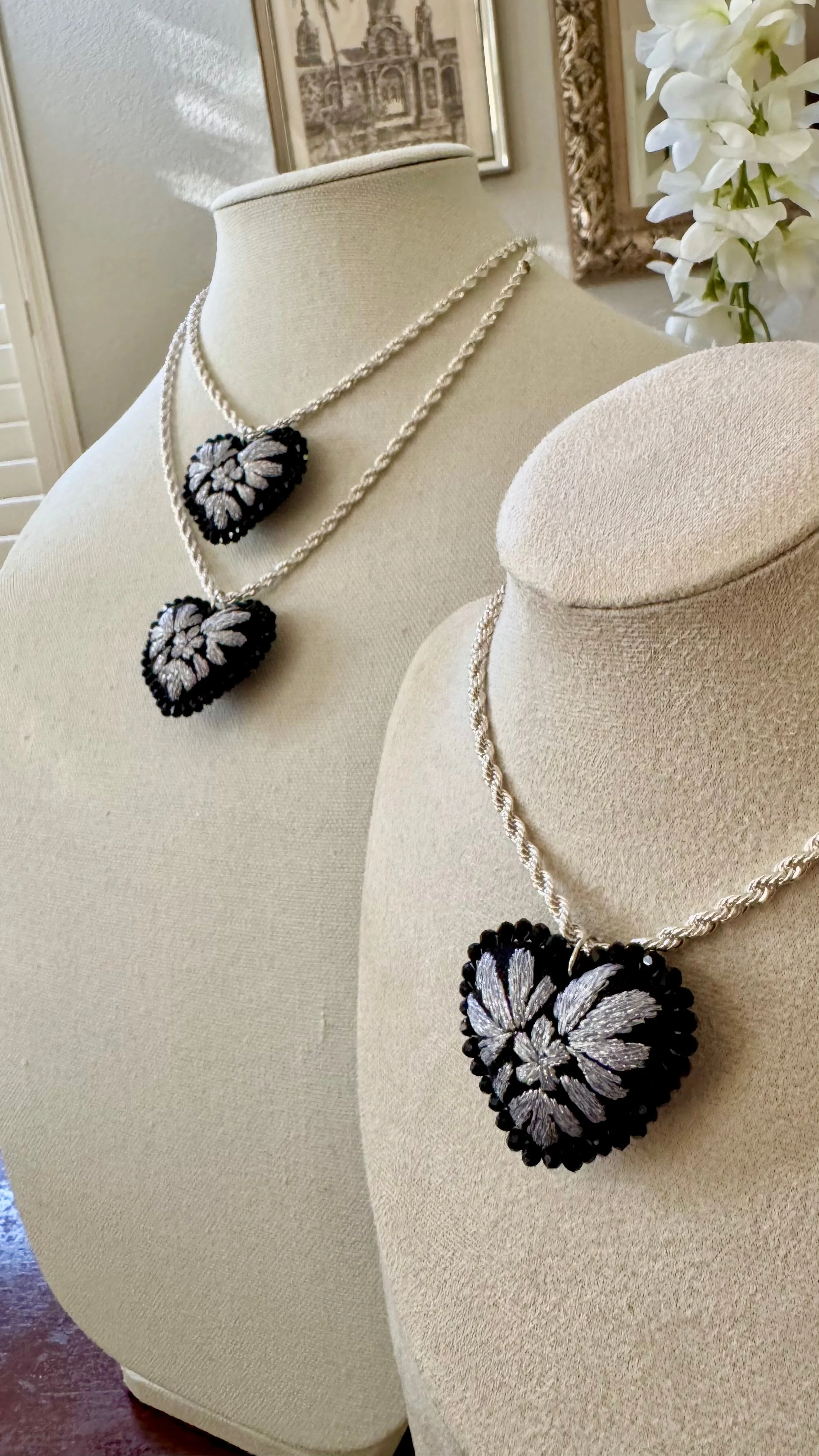 San Antonino Black heart Necklace - Collar Corazon - Image 4