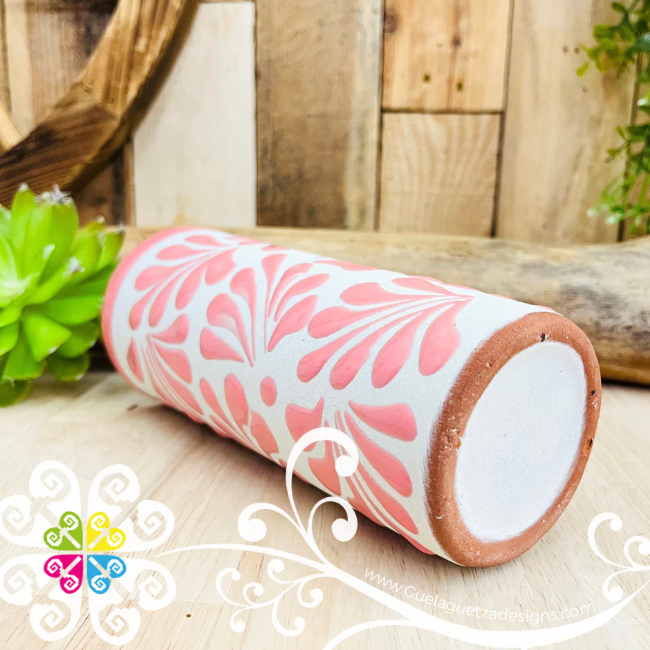 Set of 4 Pink Espiga Cilindro Tall Cup - Set Clay Cup - Image 3