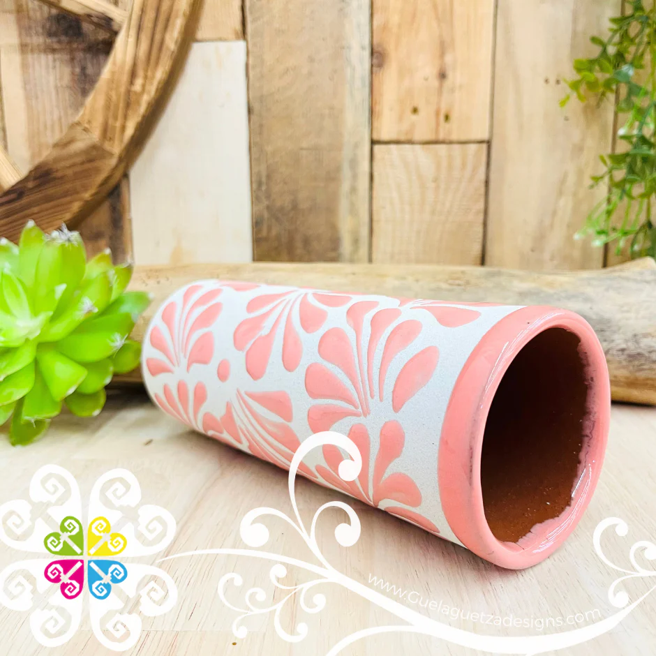 Set of 4 Pink Espiga Cilindro Tall Cup - Set Clay Cup - Image 4