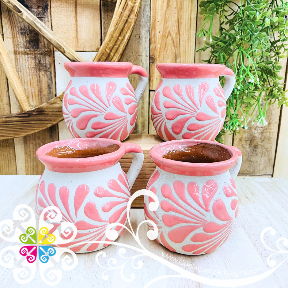 Set of Pink Espiga Clay Mugs - Set Taza Barro - Image 2