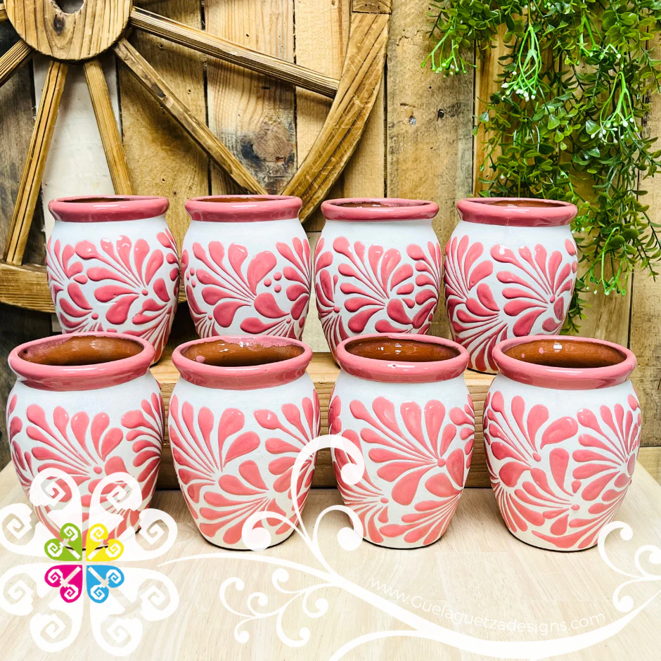 Set of Pink Espiga Plumeado Cantarito Cup - Set Clay Cantarito - Image 2