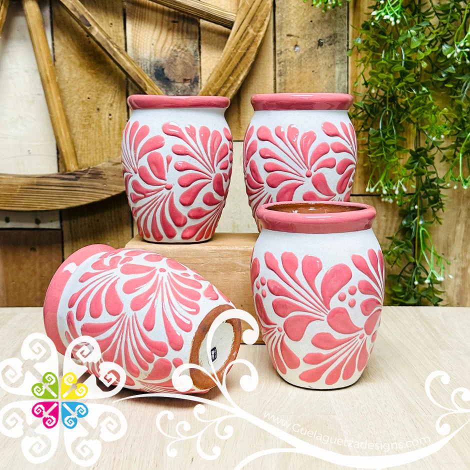 Set of Pink Espiga Plumeado Cantarito Cup - Set Clay Cantarito - Image 4