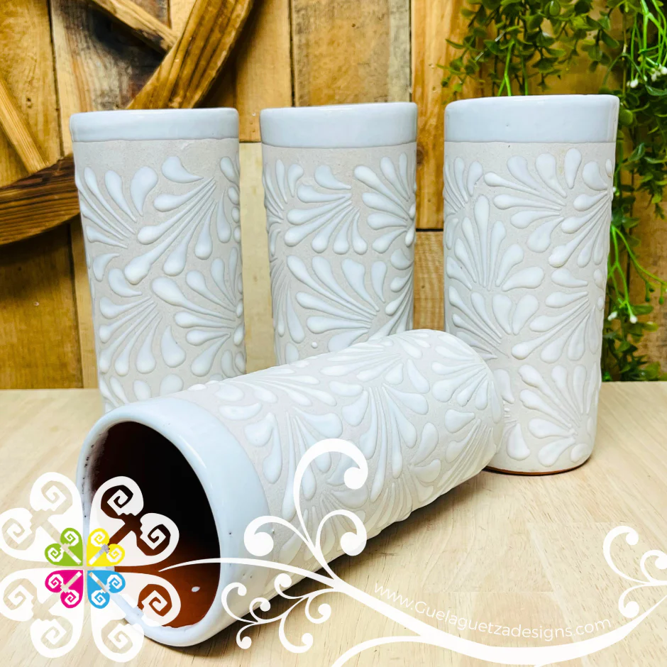 Set of White Espiga Cilindro Tall Cup - Set Clay Cup - Image 2