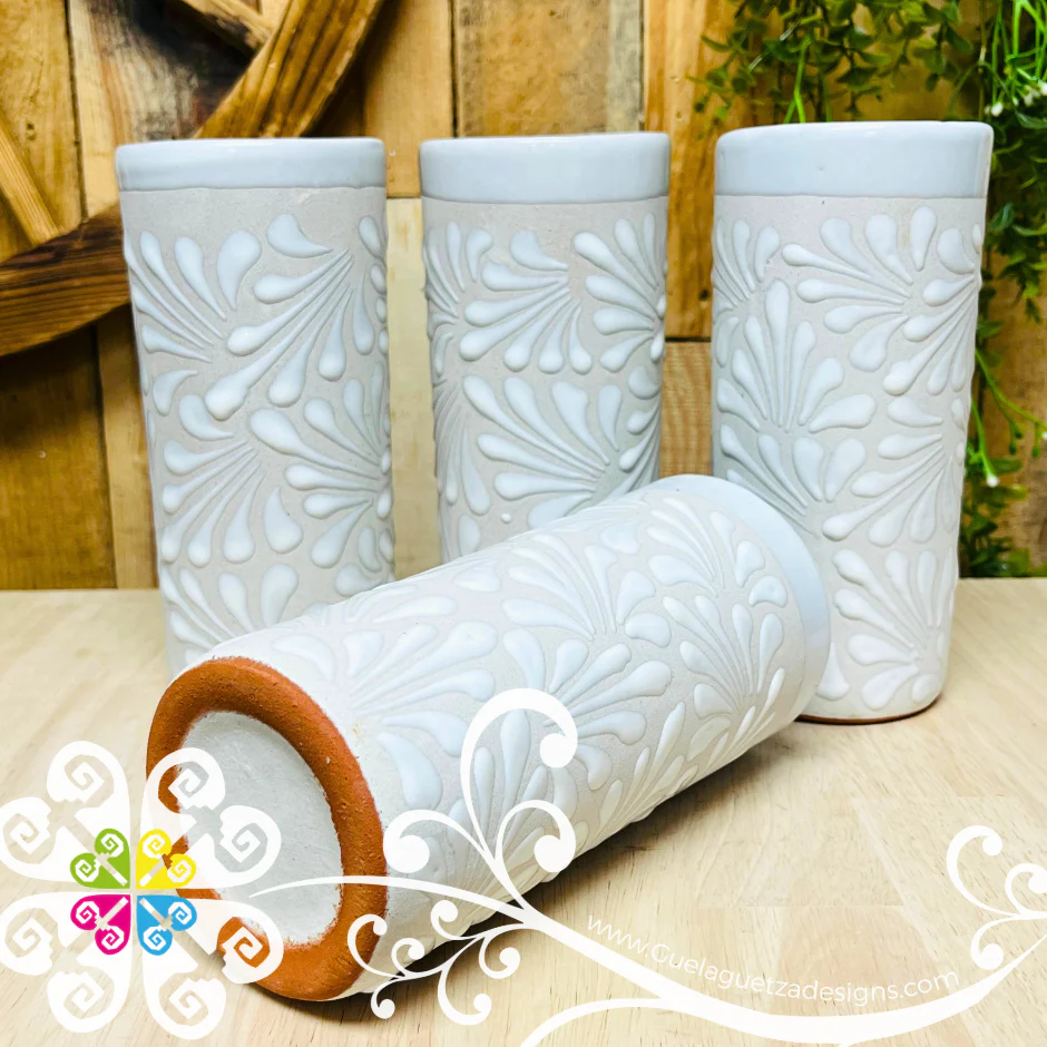 Set of White Espiga Cilindro Tall Cup - Set Clay Cup - Image 3