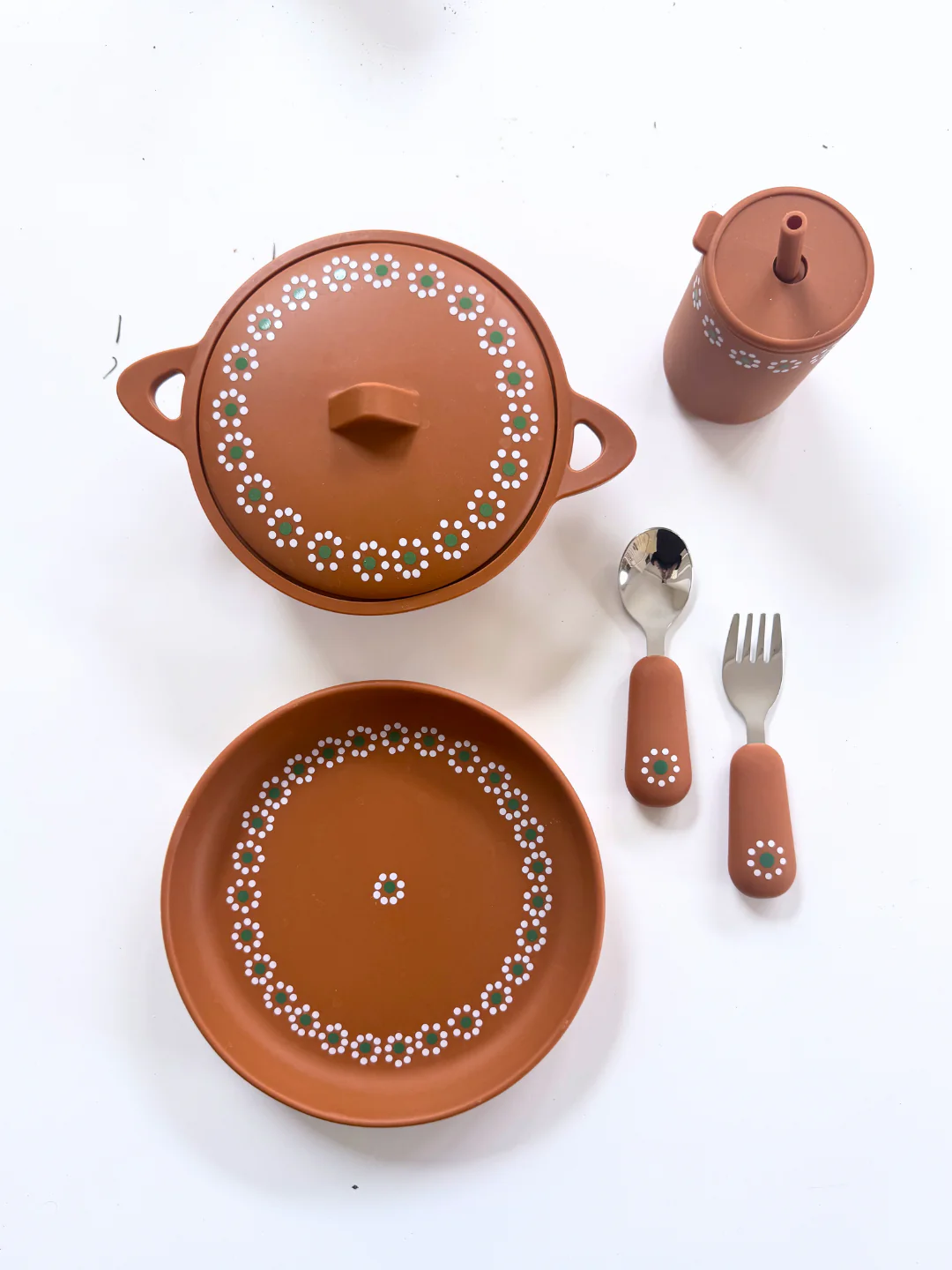 PRE ORDER (Read Description) Mexican Clay Plate Baby Mexican Inspired Silicone Barro Meal Set - Image 8