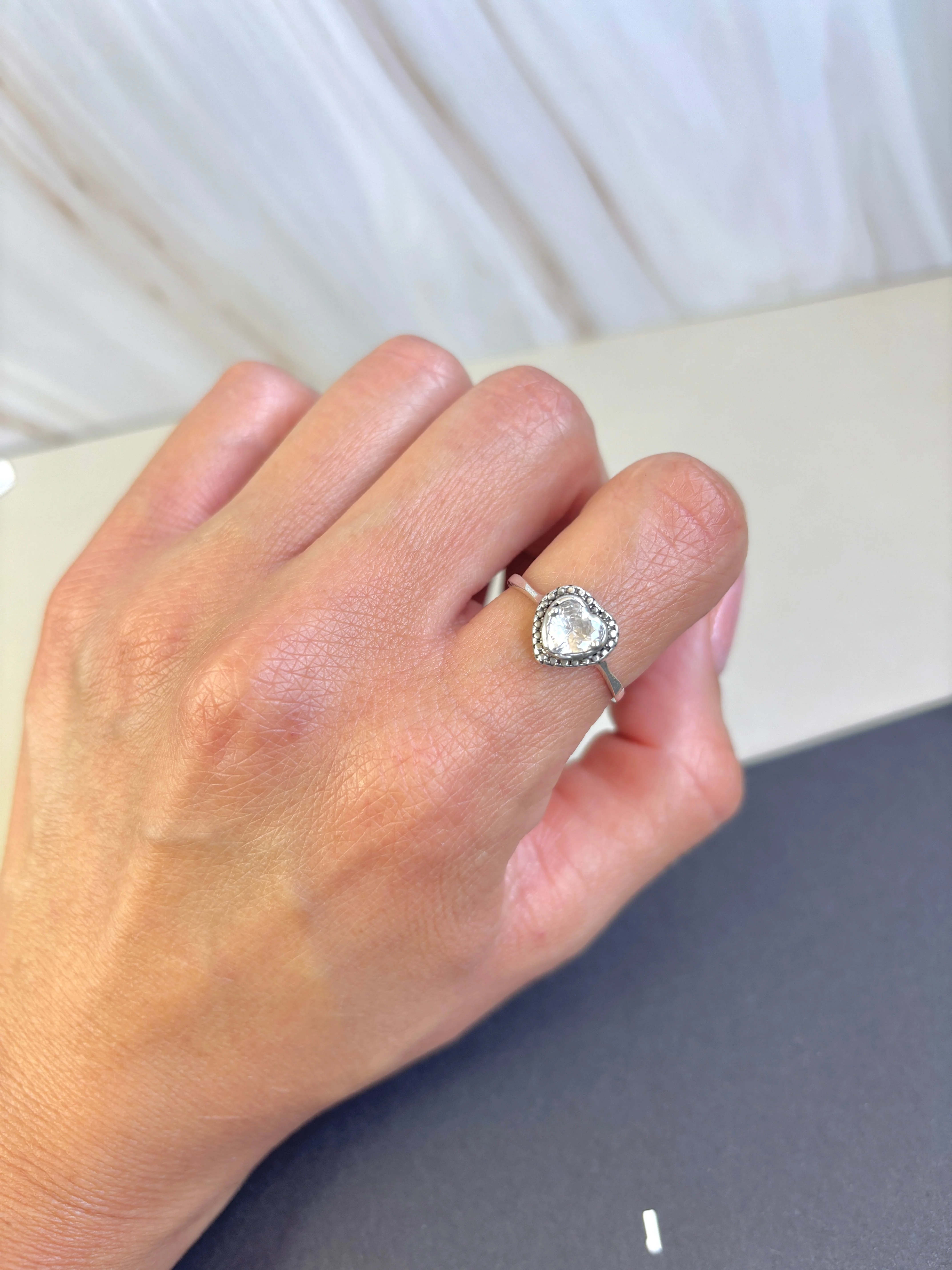 Silver 925 Heart Promise Ring - Anillo promesa con zirconia - Image 2