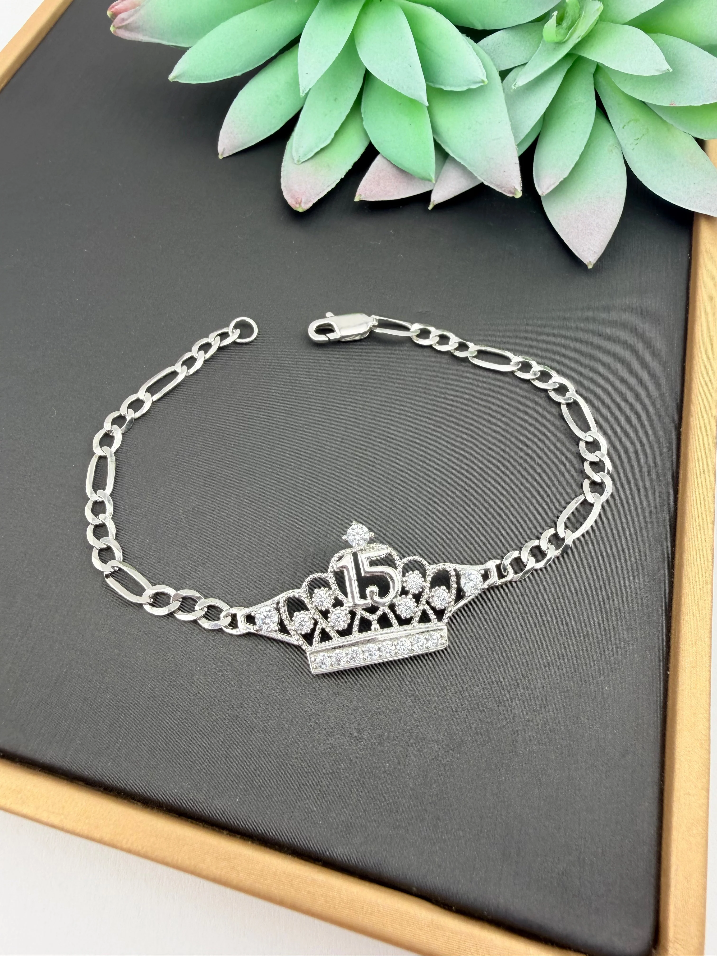 Silver 925 Quinceañera bracelet - Pulcera Quinceañera
